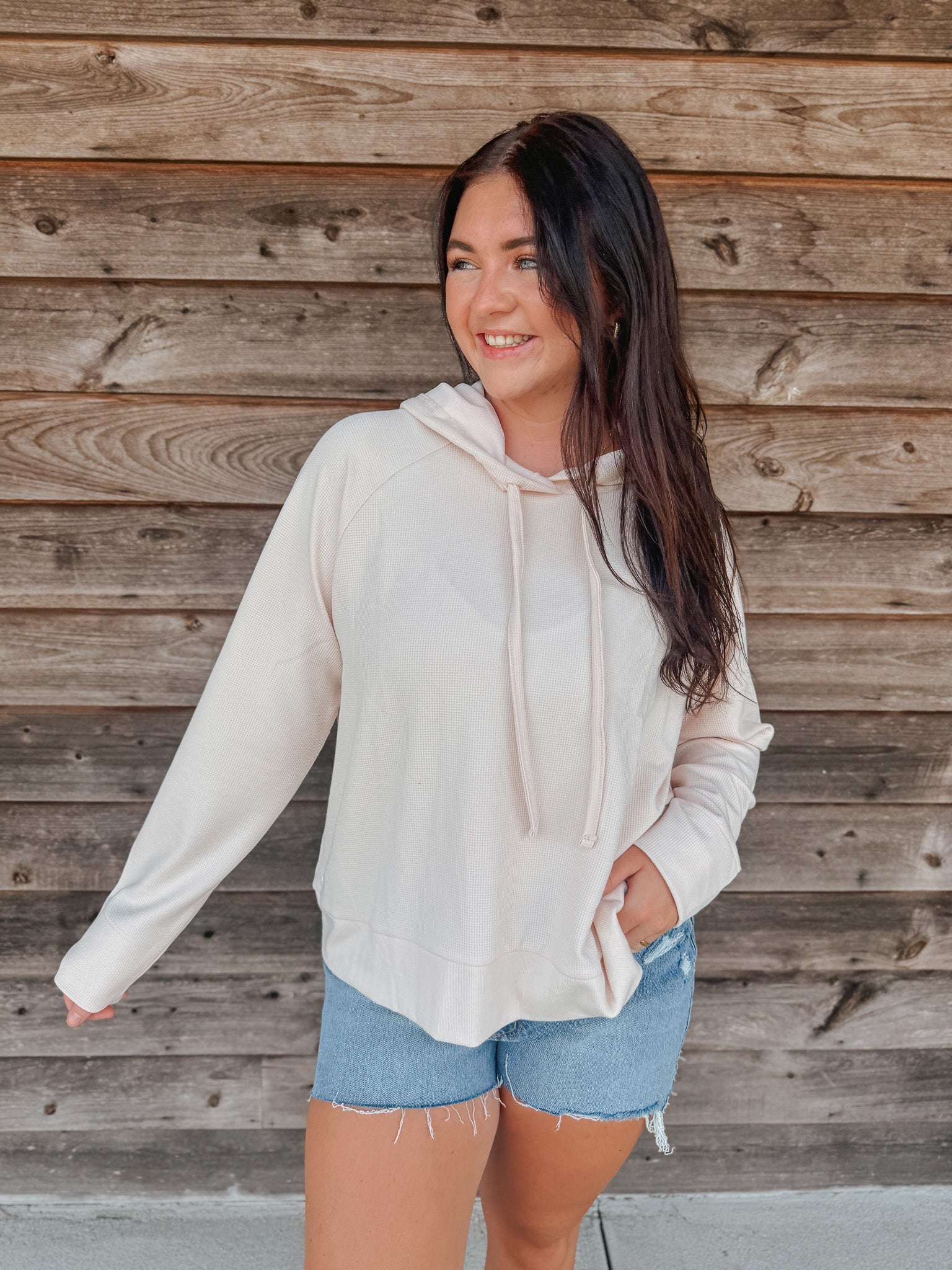 Women's Southern Marsh Reagan Relaxed Waffle Hoodie in Vidalia Yellow