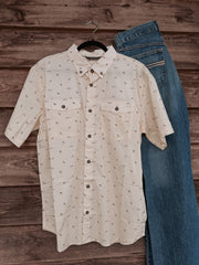 Drake Men's Cotton DDD Print Short Sleeve Shirt