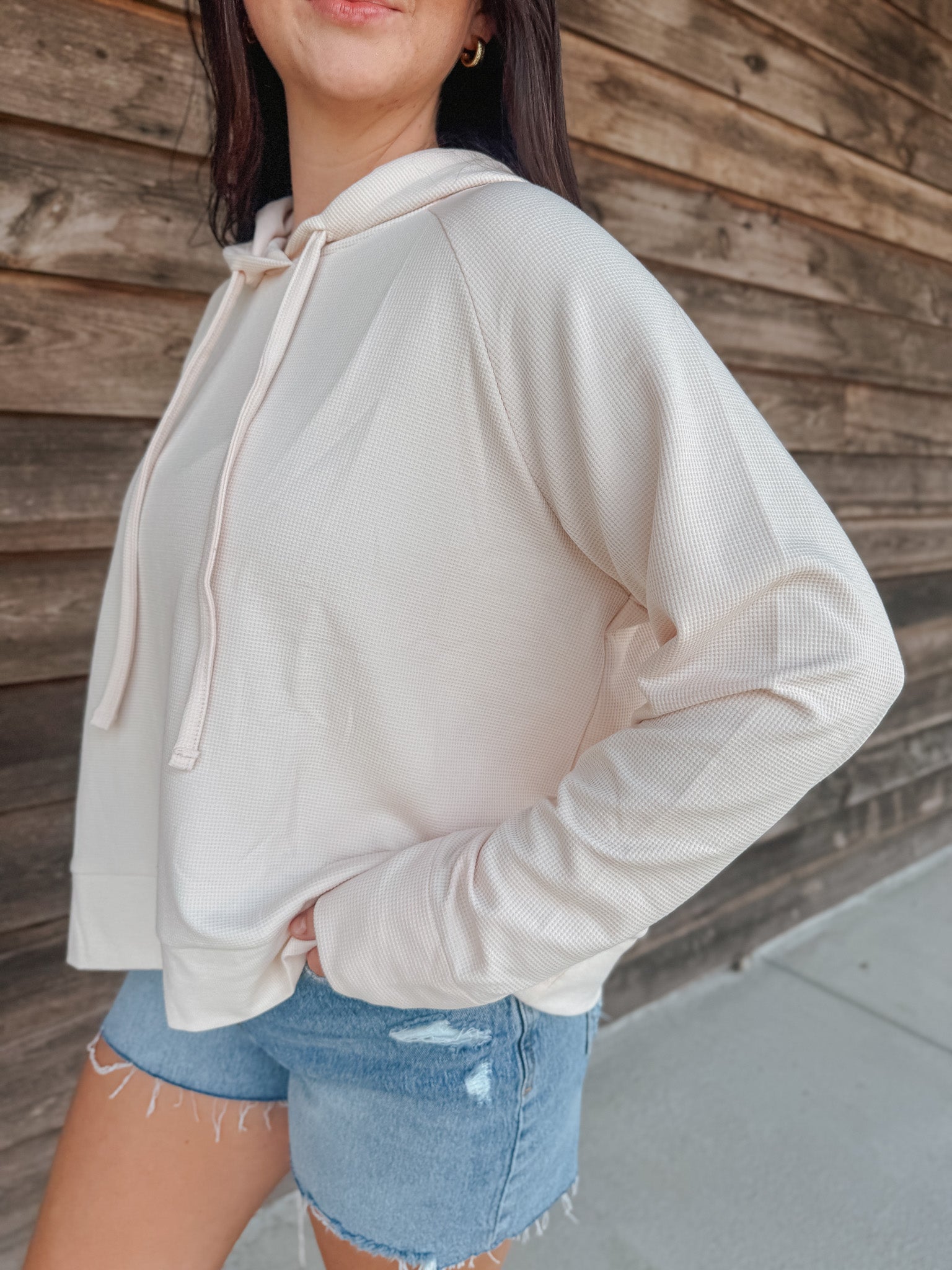 Women's Southern Marsh Reagan Relaxed Waffle Hoodie in Vidalia Yellow