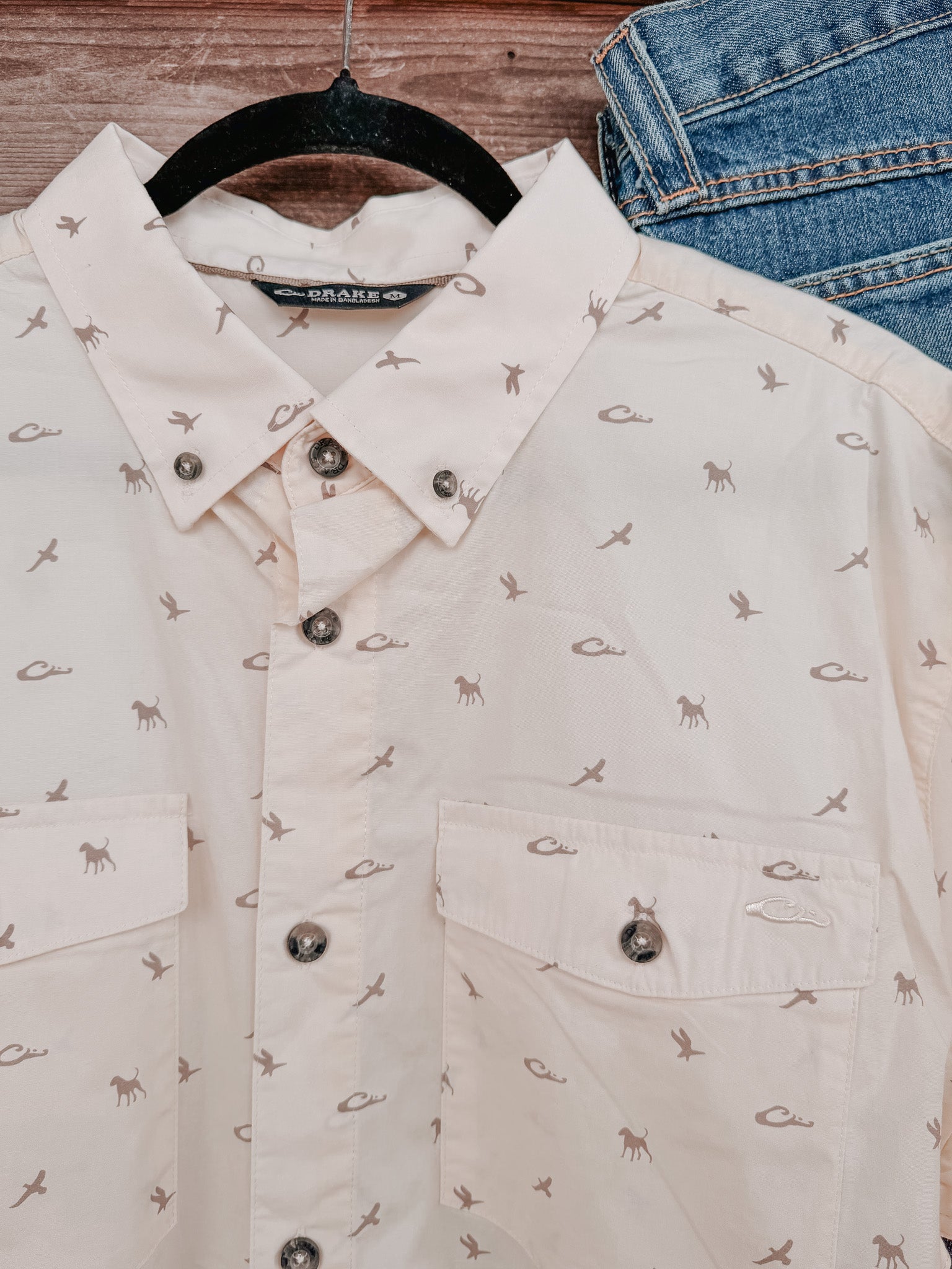 Drake Men's Cotton DDD Print Short Sleeve Shirt