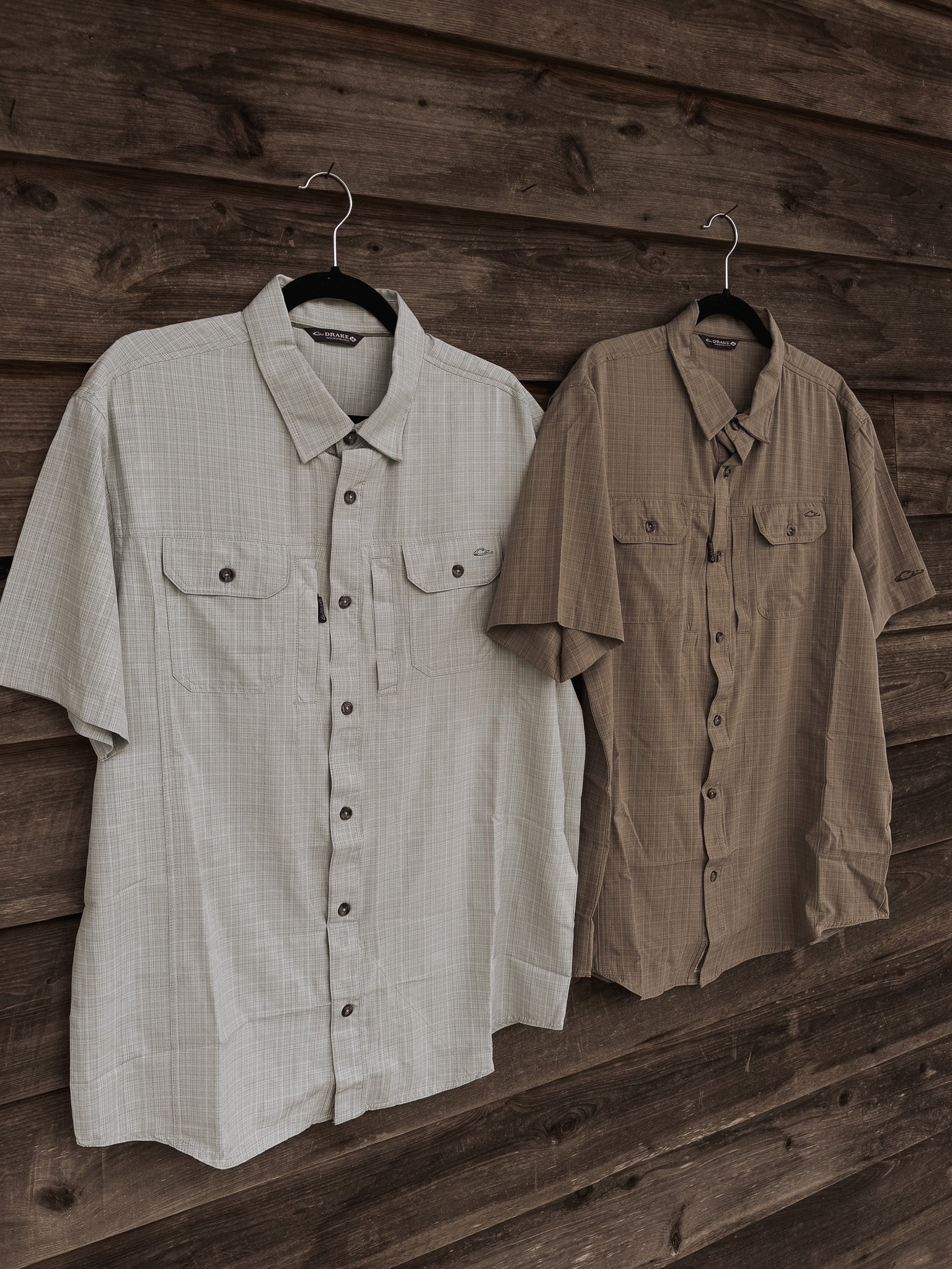 Drake Men's Wingshooter Trey Cross Hatch Short Sleeve Shirt -TWK