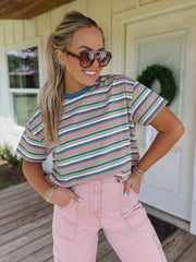 Summertime Blush Stripe Tee