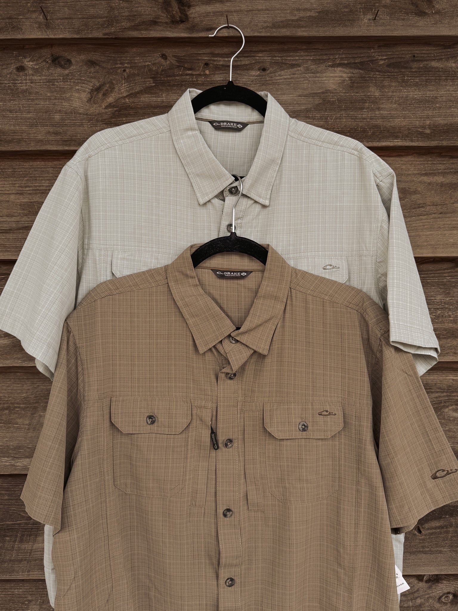 Drake Men's Wingshooter Trey Cross Hatch Short Sleeve Shirt -TWK