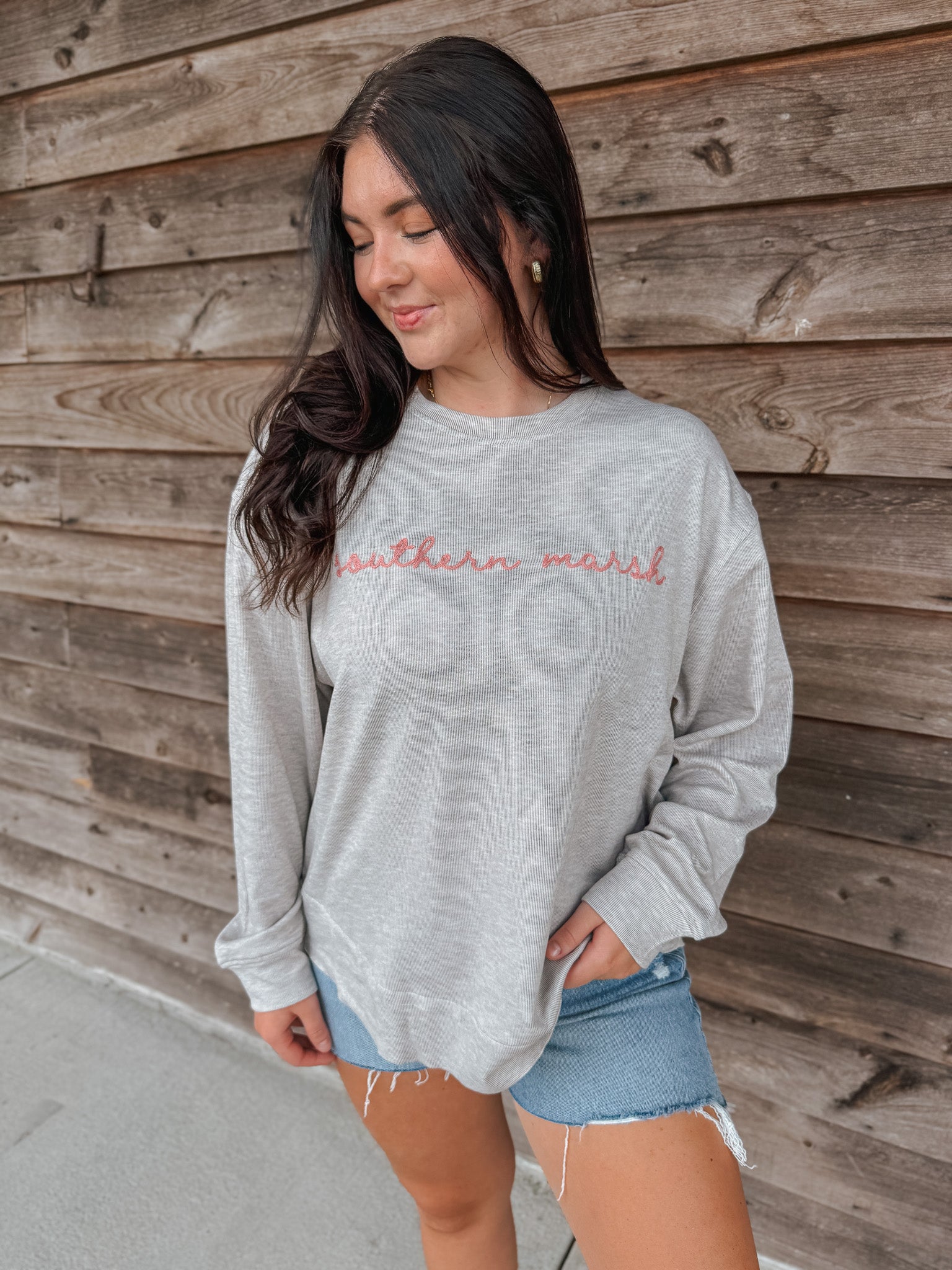 Women's Southern Marsh Terra Textured Vintage Sweater in Burnt Taupe