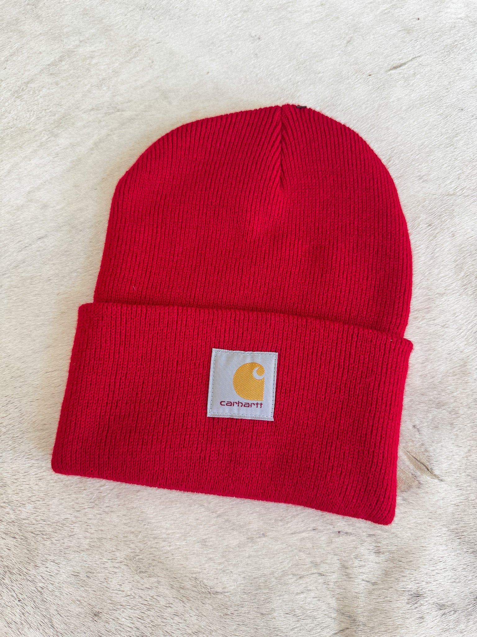 Carhartt Knit Cuffed Beanie in Red