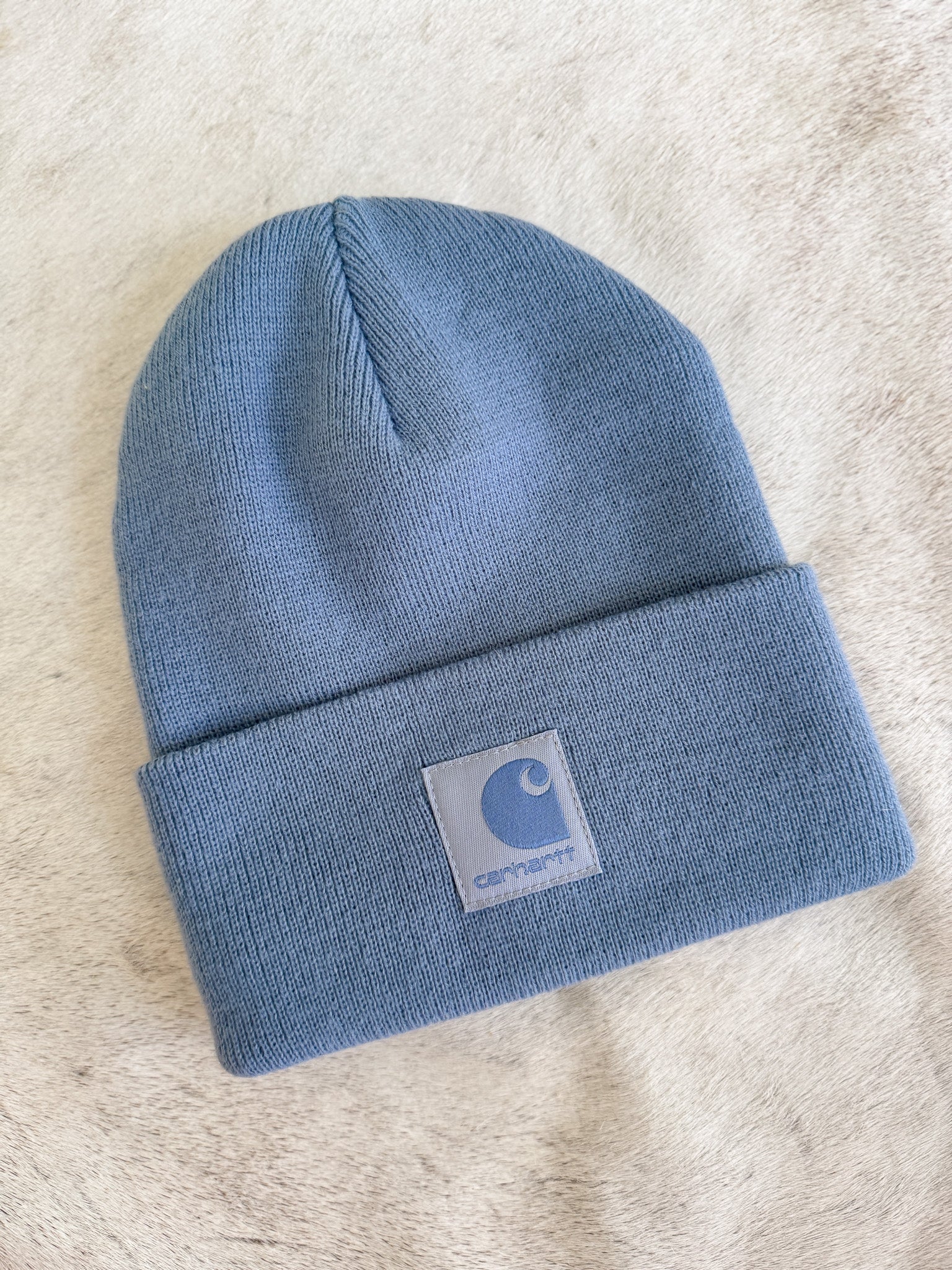 Women's Carhartt Knit Satin-Lined Beanie in Light Faded Navy