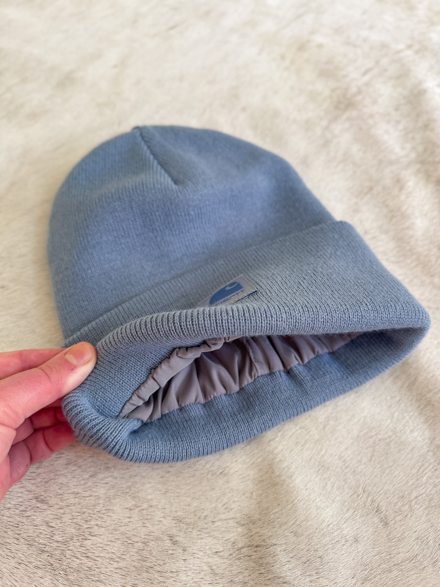 Women's Carhartt Knit Satin-Lined Beanie in Light Faded Navy