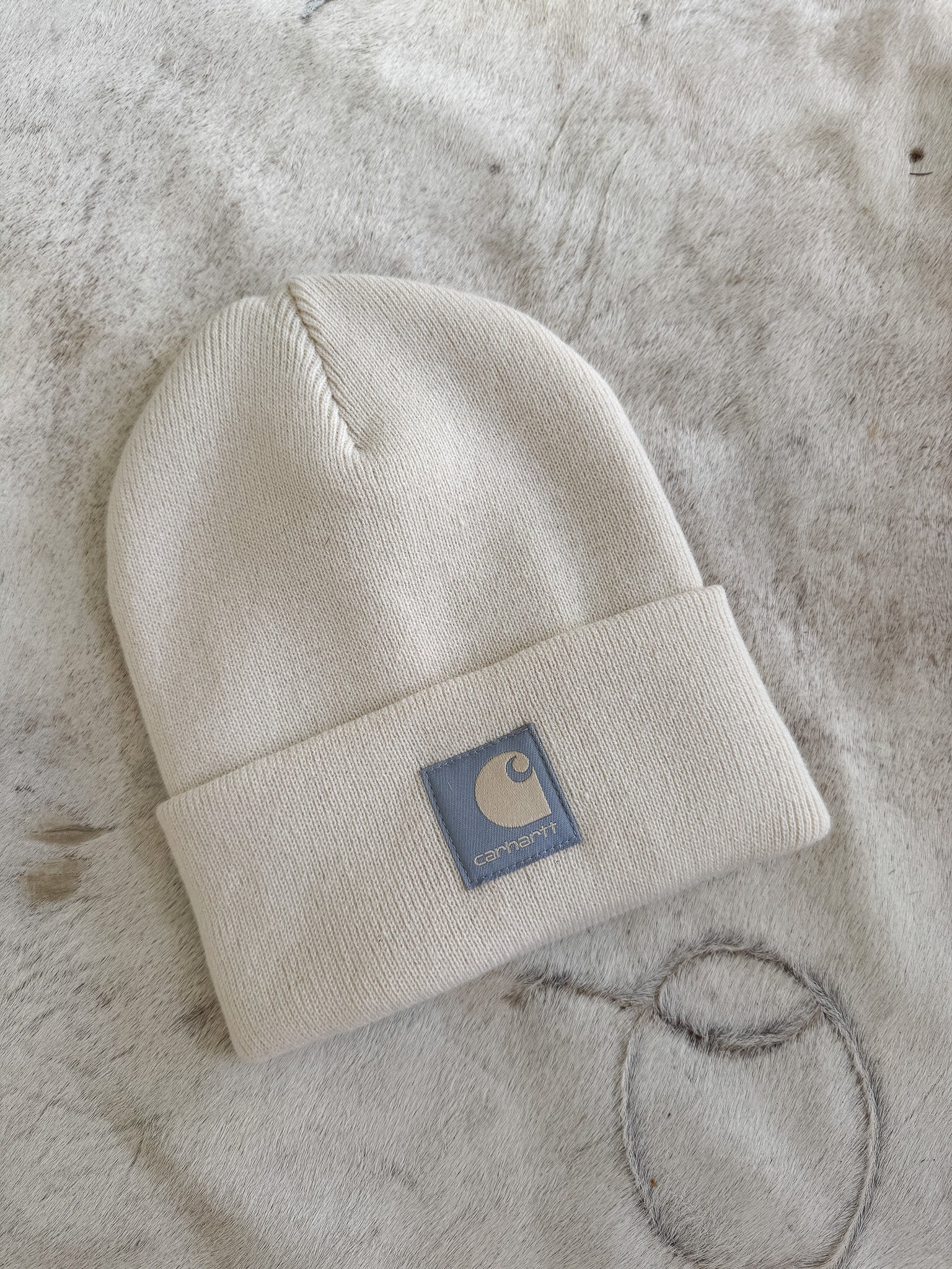 Women's Carhartt Knit Satin-Lined Beanie in Oat Milk