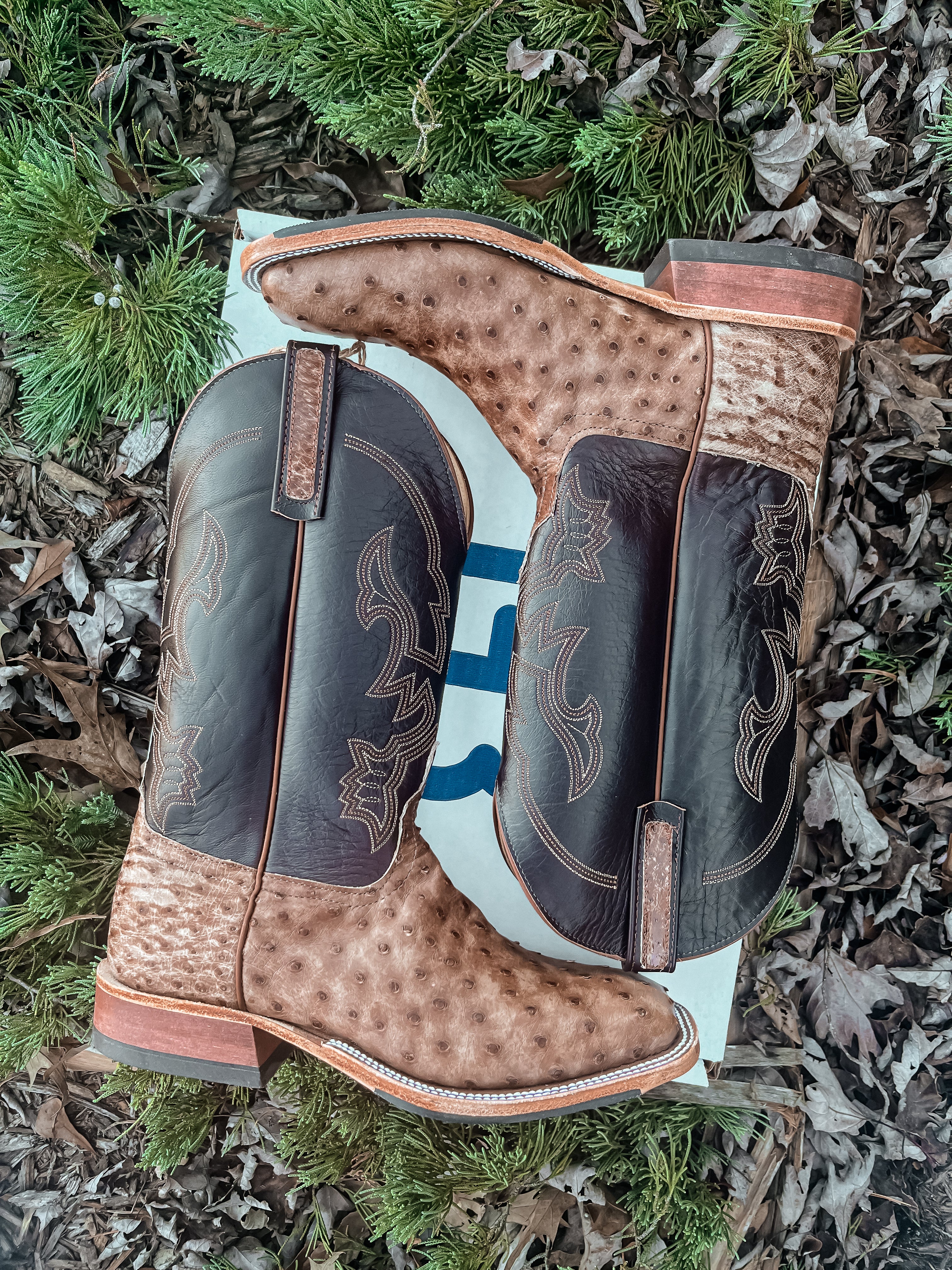 Men's Anderson Bean BC Exclusive Rum Brown Ostrich Boots