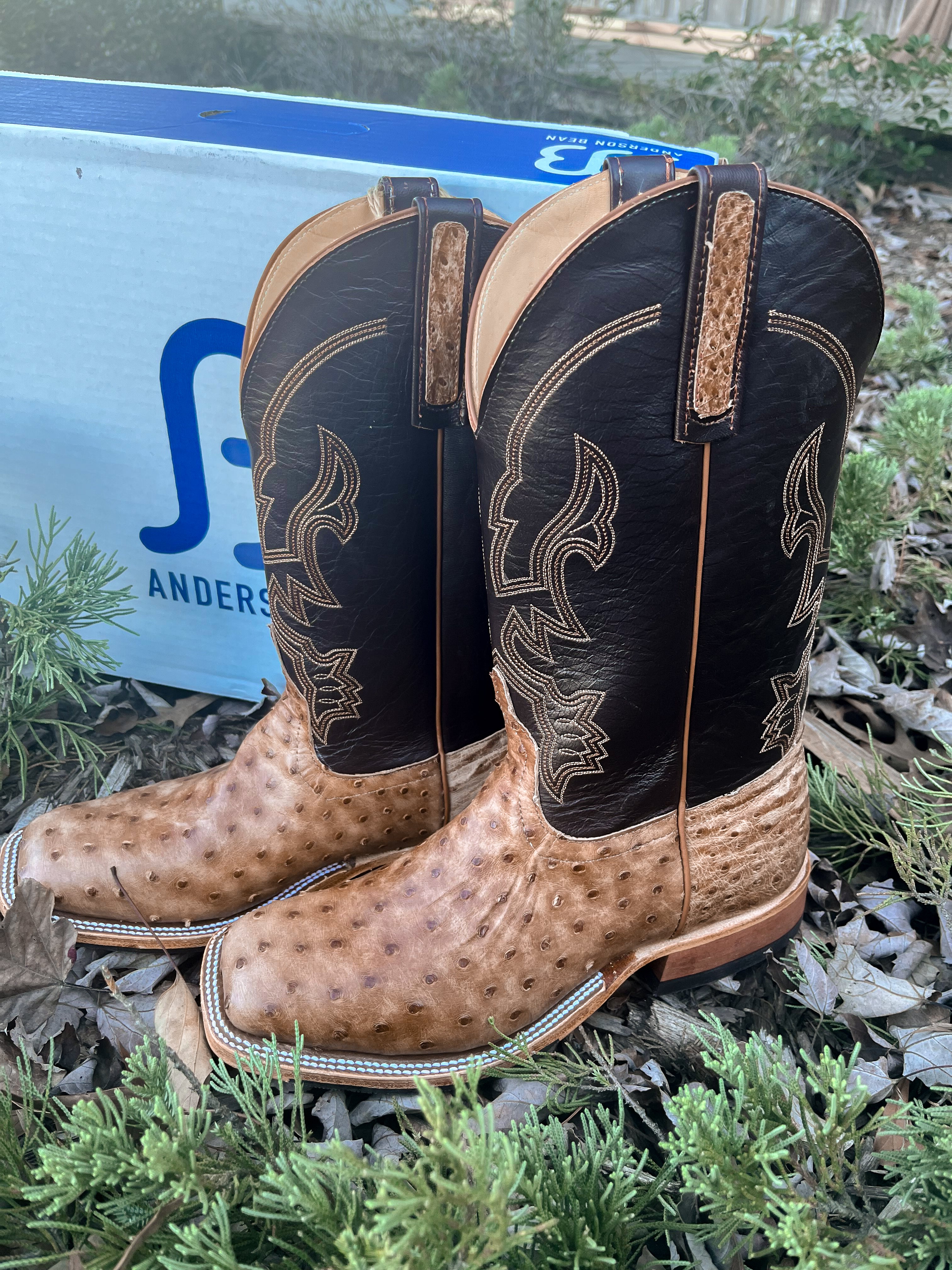 Men's Anderson Bean BC Exclusive Rum Brown Ostrich Boots