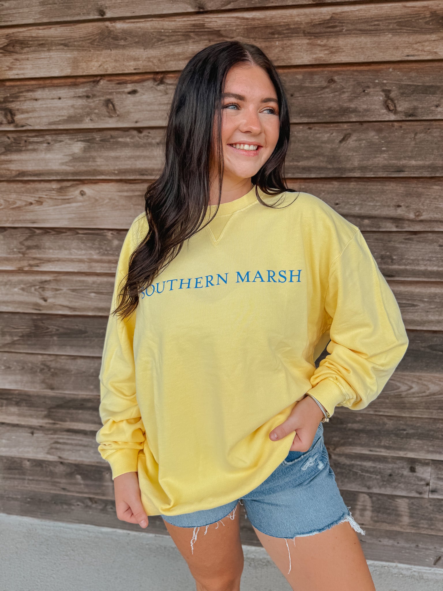 Women's Southern Marsh Seawash Sweatshirt in Vidalia Yellow