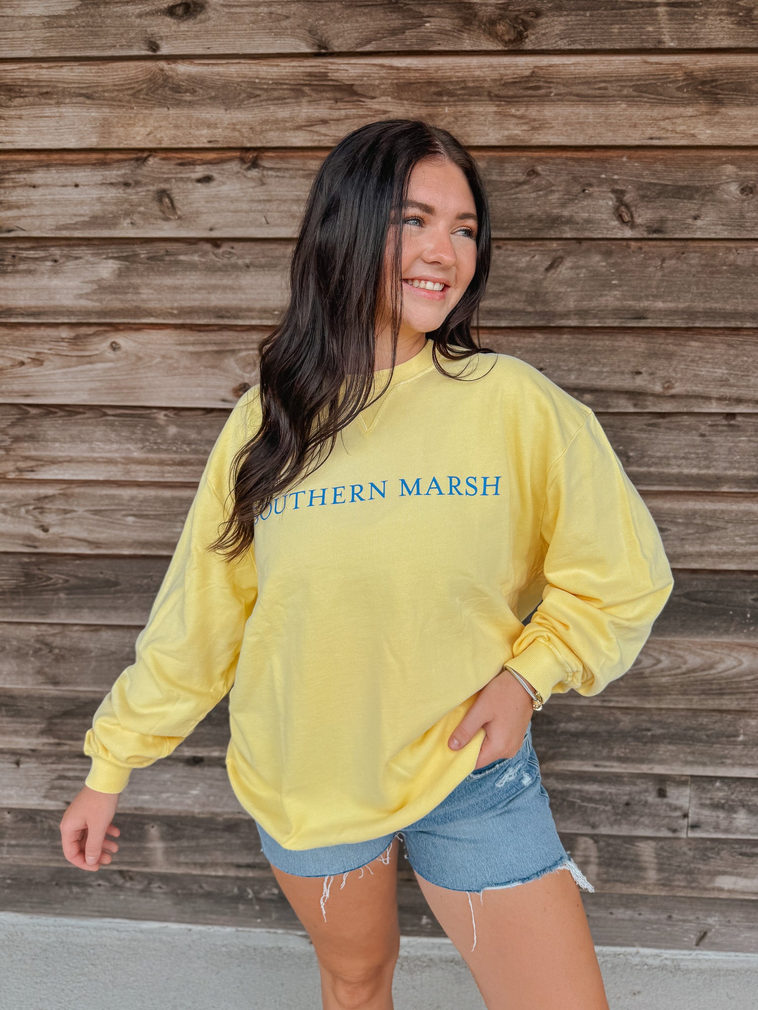 Women's Southern Marsh Seawash Sweatshirt in Vidalia Yellow