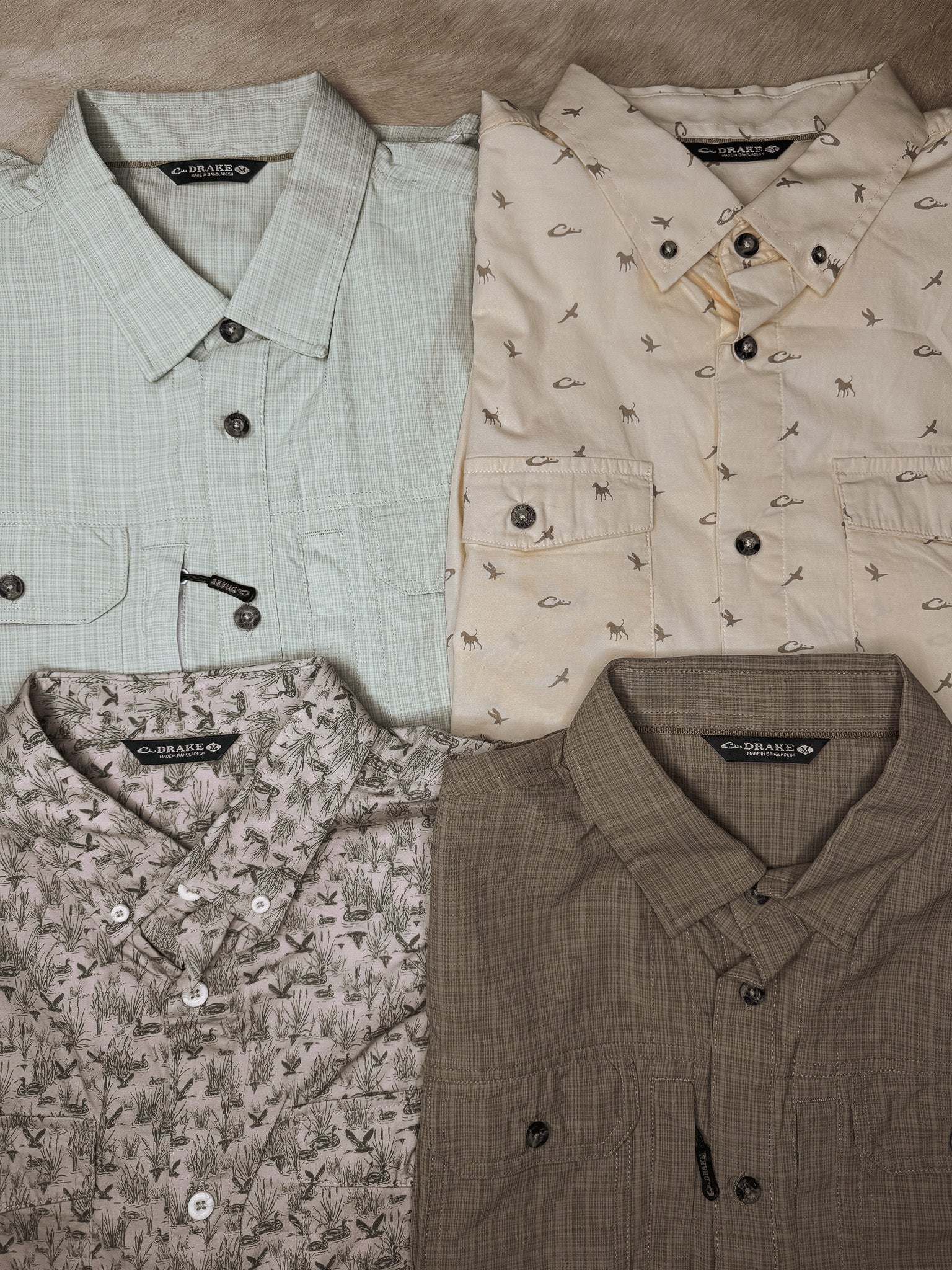Drake Men's Cotton Marsh Print Short Sleeve Shirt