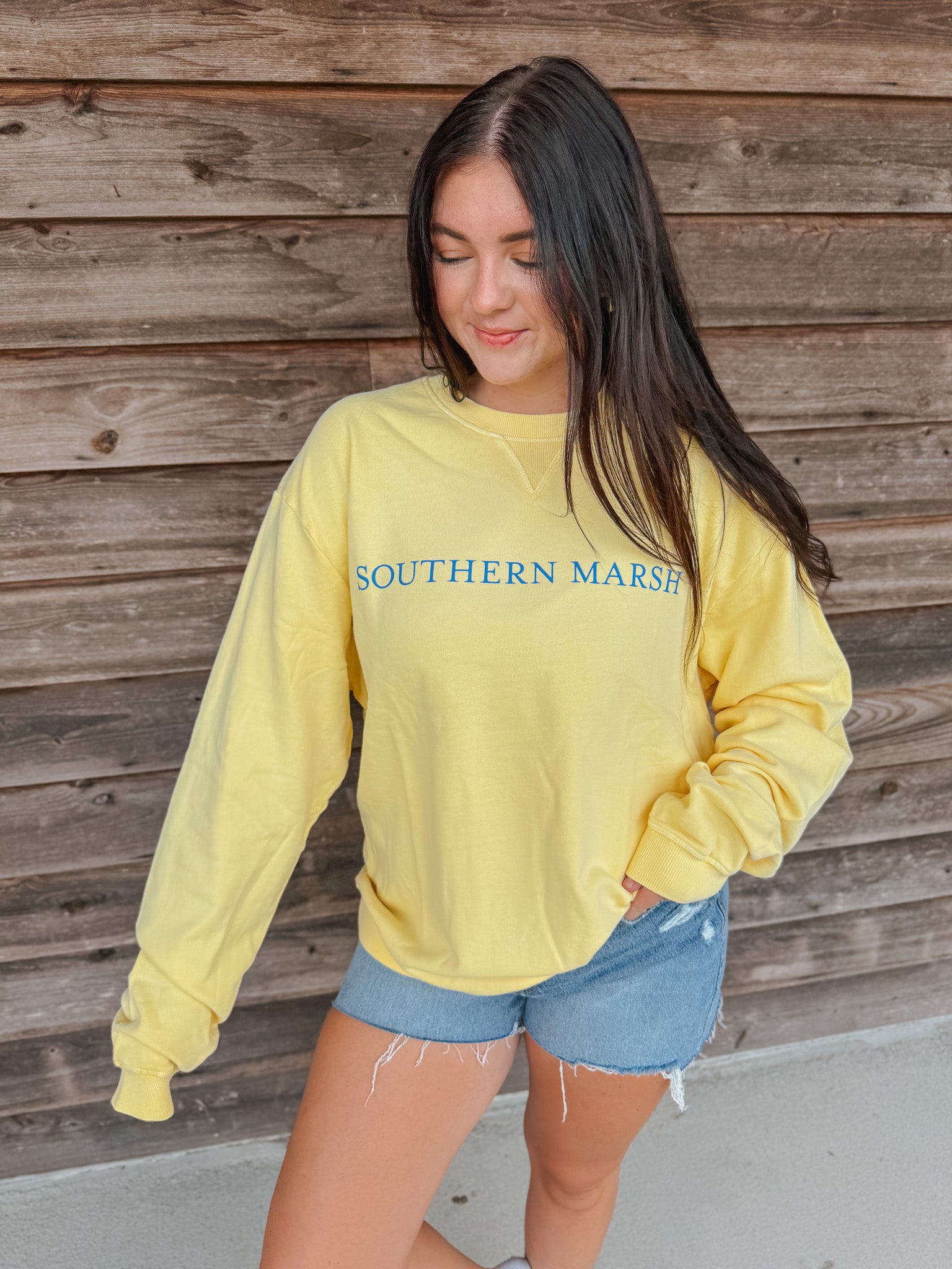 Women's Southern Marsh Seawash Sweatshirt in Vidalia Yellow