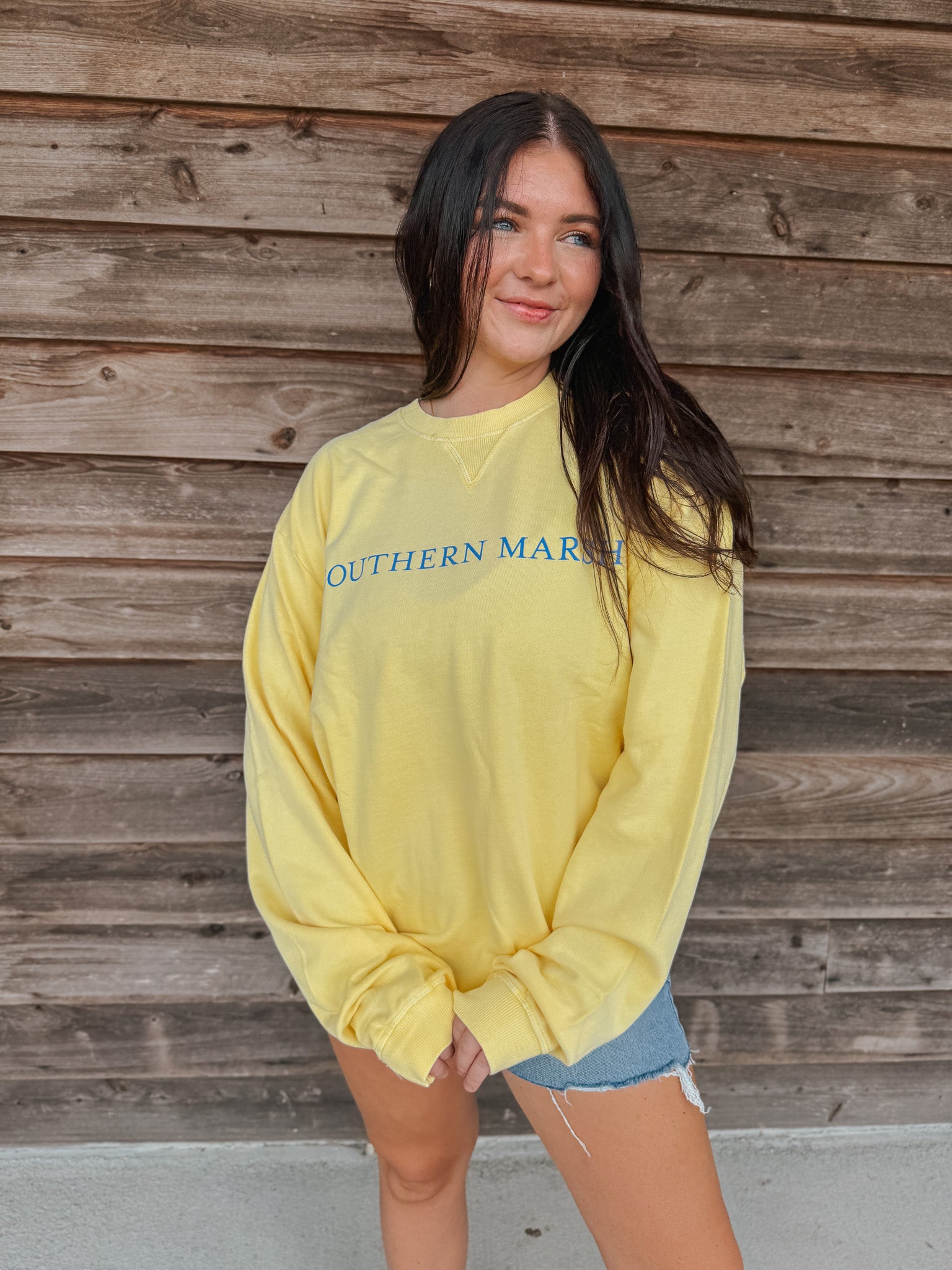Women's Southern Marsh Seawash Sweatshirt in Vidalia Yellow