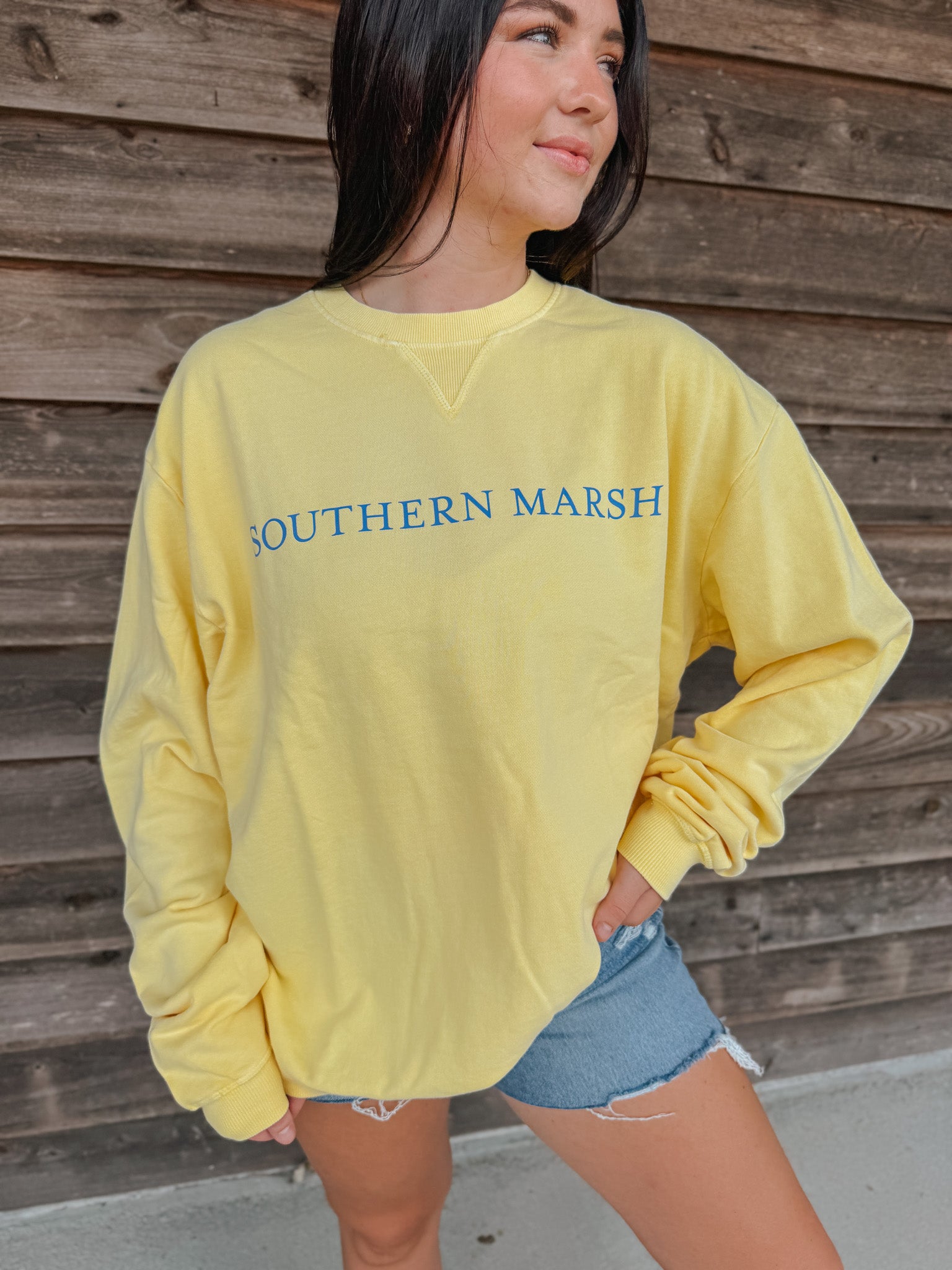 Women's Southern Marsh Seawash Sweatshirt in Vidalia Yellow