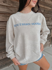 Women's Southern Marsh Sunday Morning Cord Sweater in Ash Gray