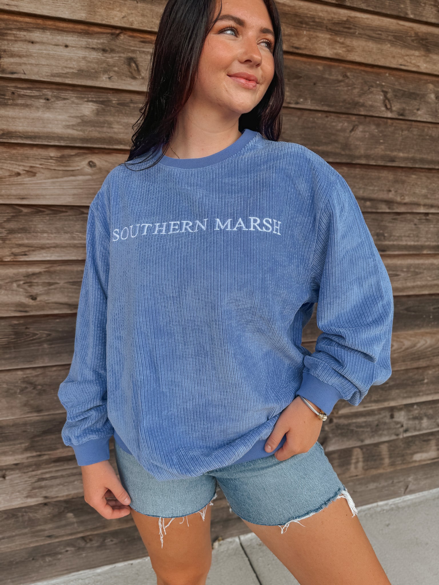 Women's Southern Marsh Sunday Morning Cord Sweater in Lilac