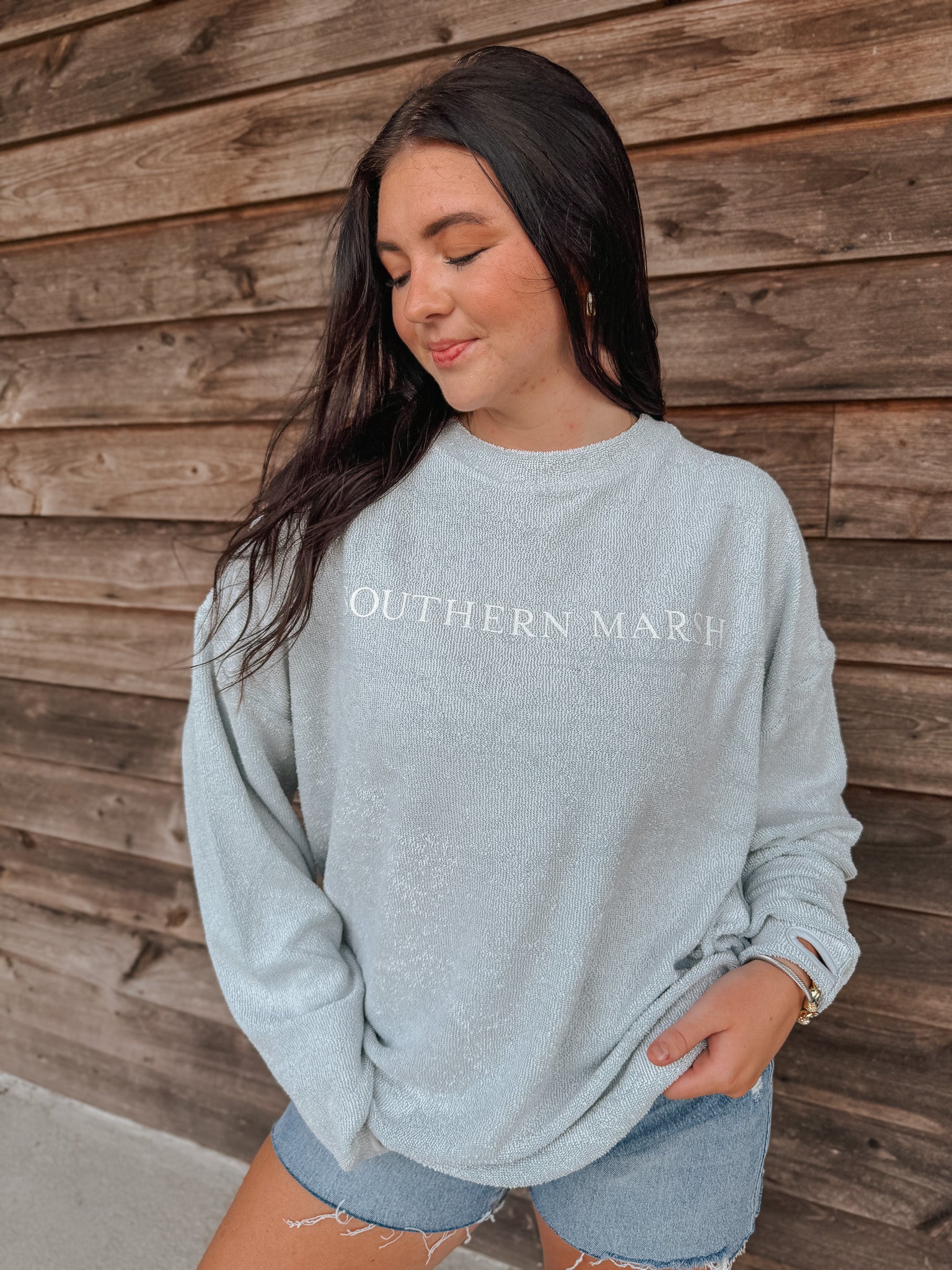 Women's Southern Marsh Sunday Morning Sweater in Mist Blue