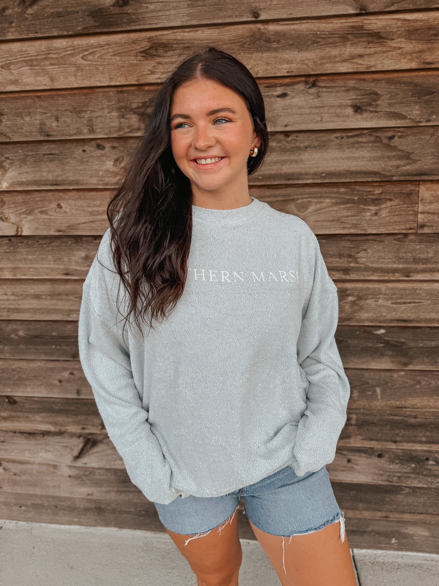 Women's Southern Marsh Sunday Morning Sweater in Mist Blue