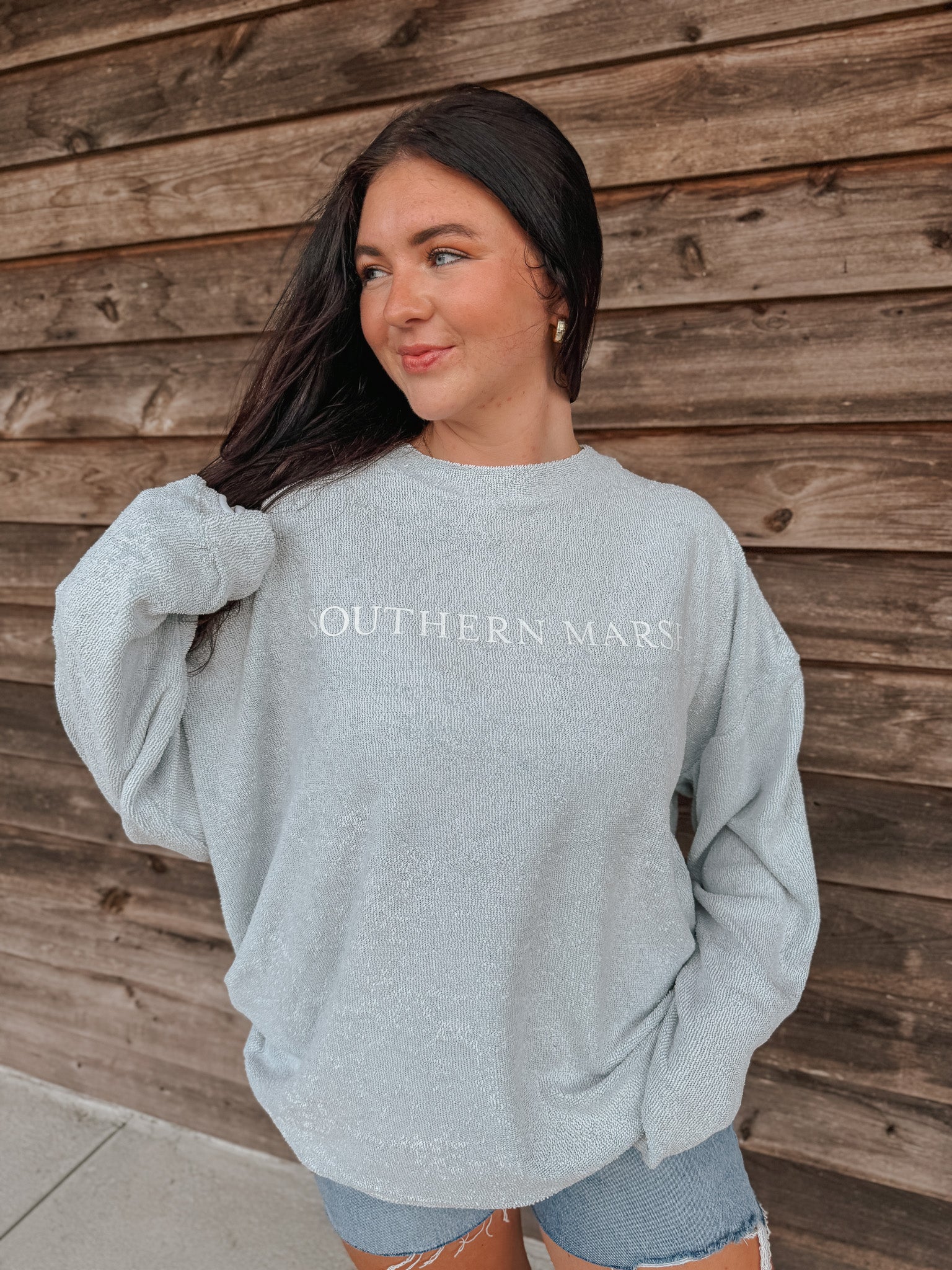 Women's Southern Marsh Sunday Morning Sweater in Mist Blue