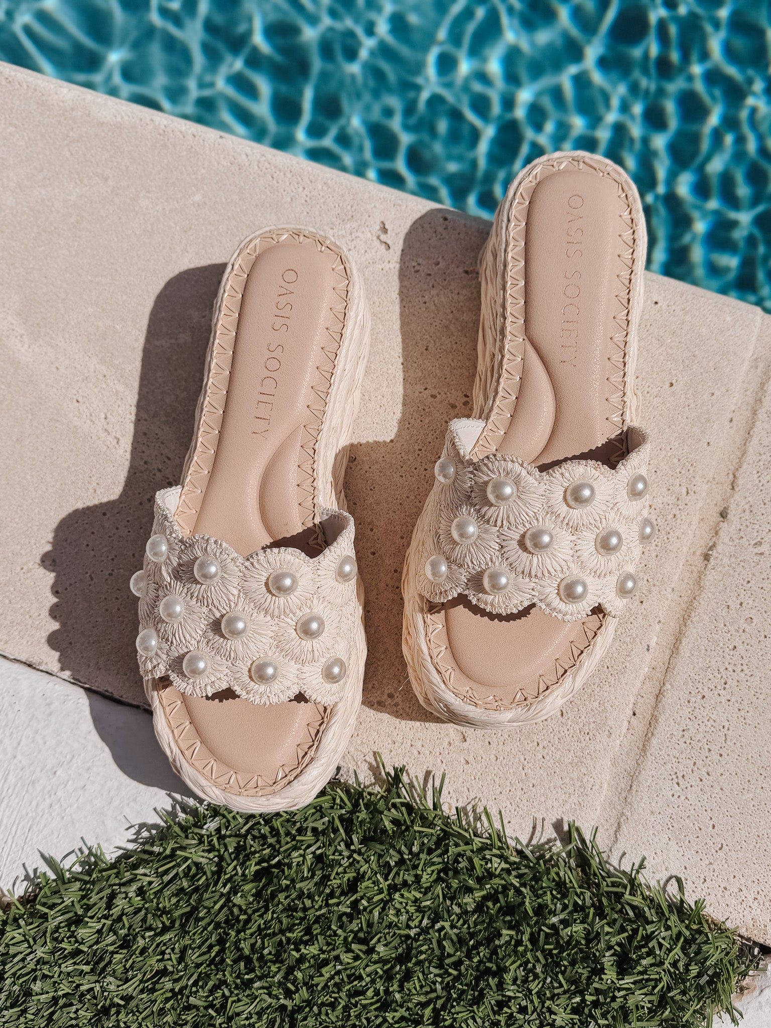 The Candice | Ivory Raffia Platform Sandal