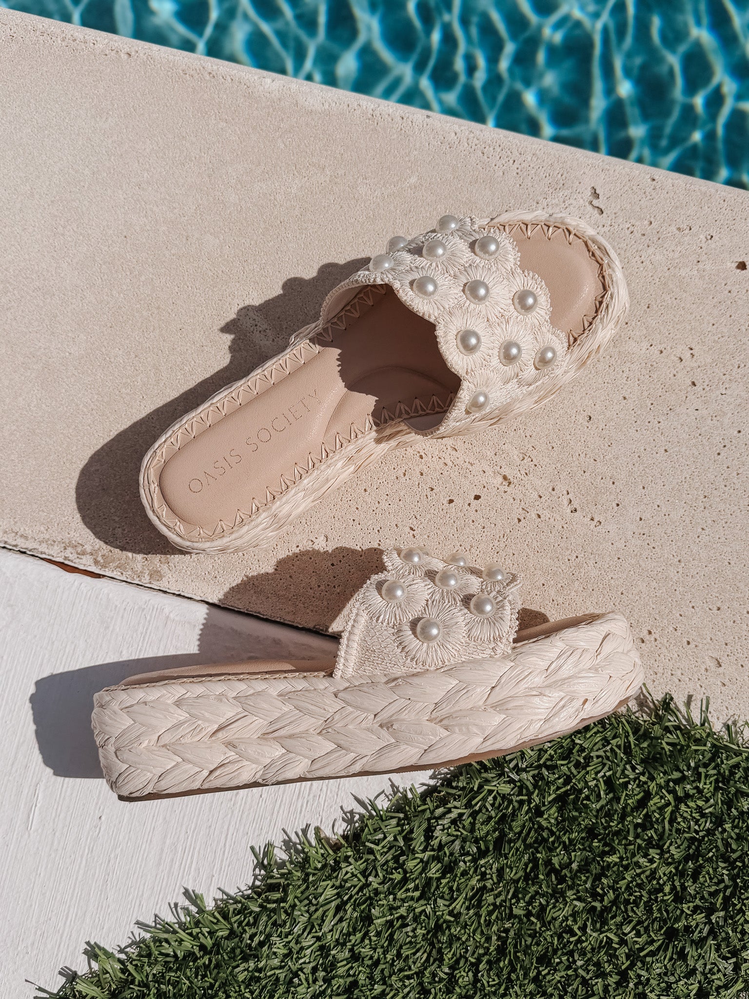 The Candice | Ivory Raffia Platform Sandal