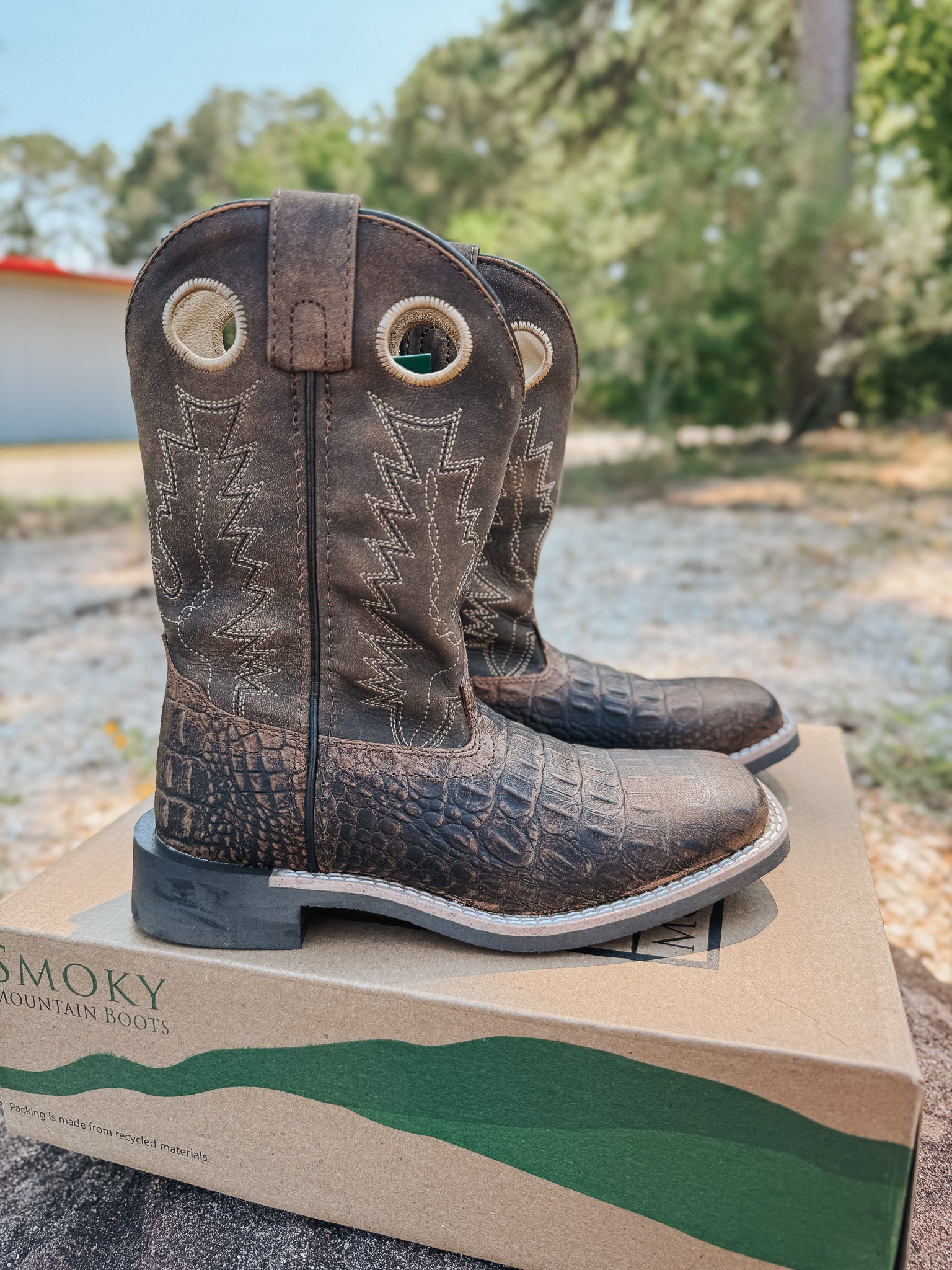 Big Kid's Smoky Mountain Brown Gator Boot