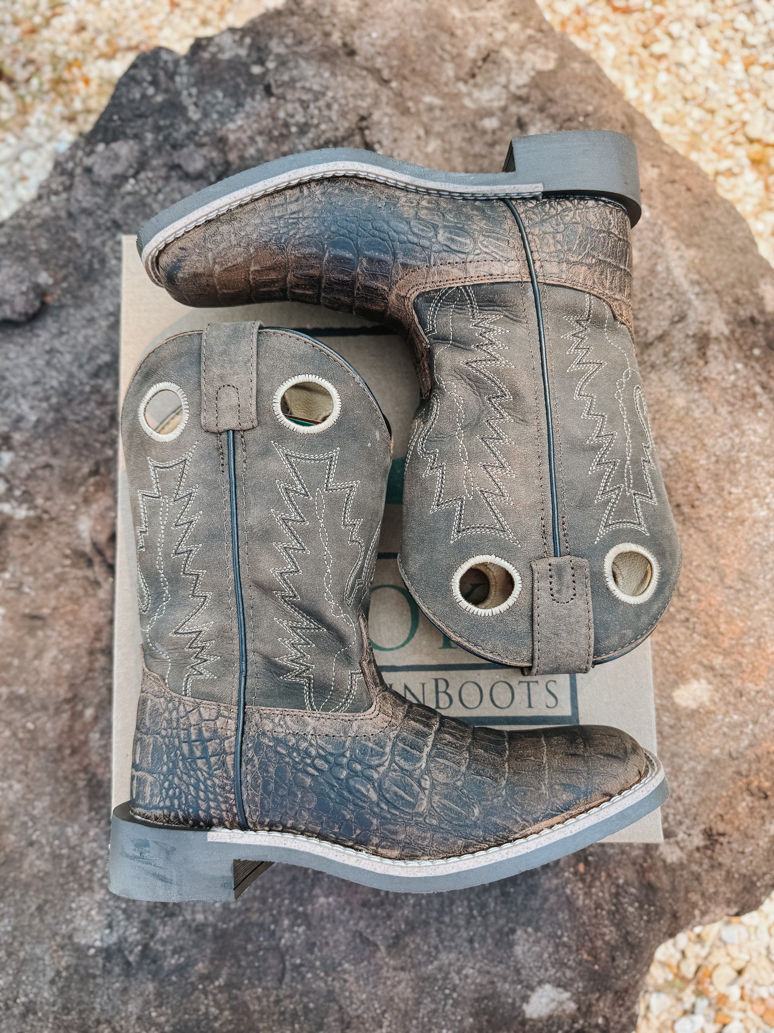 Big Kid's Smoky Mountain Brown Gator Boot