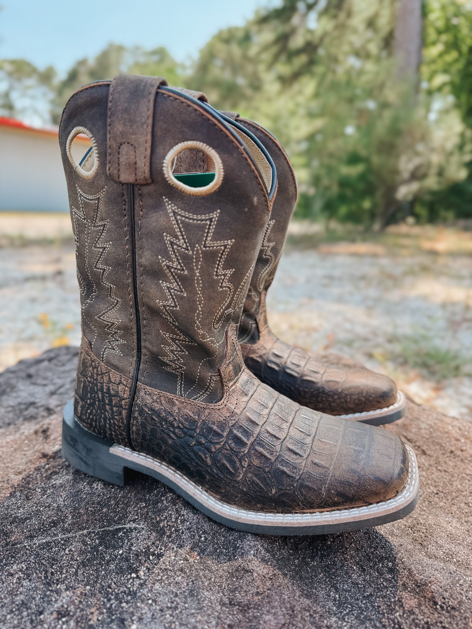 Little Kid's Smoky Mountain Brown Gator Boot