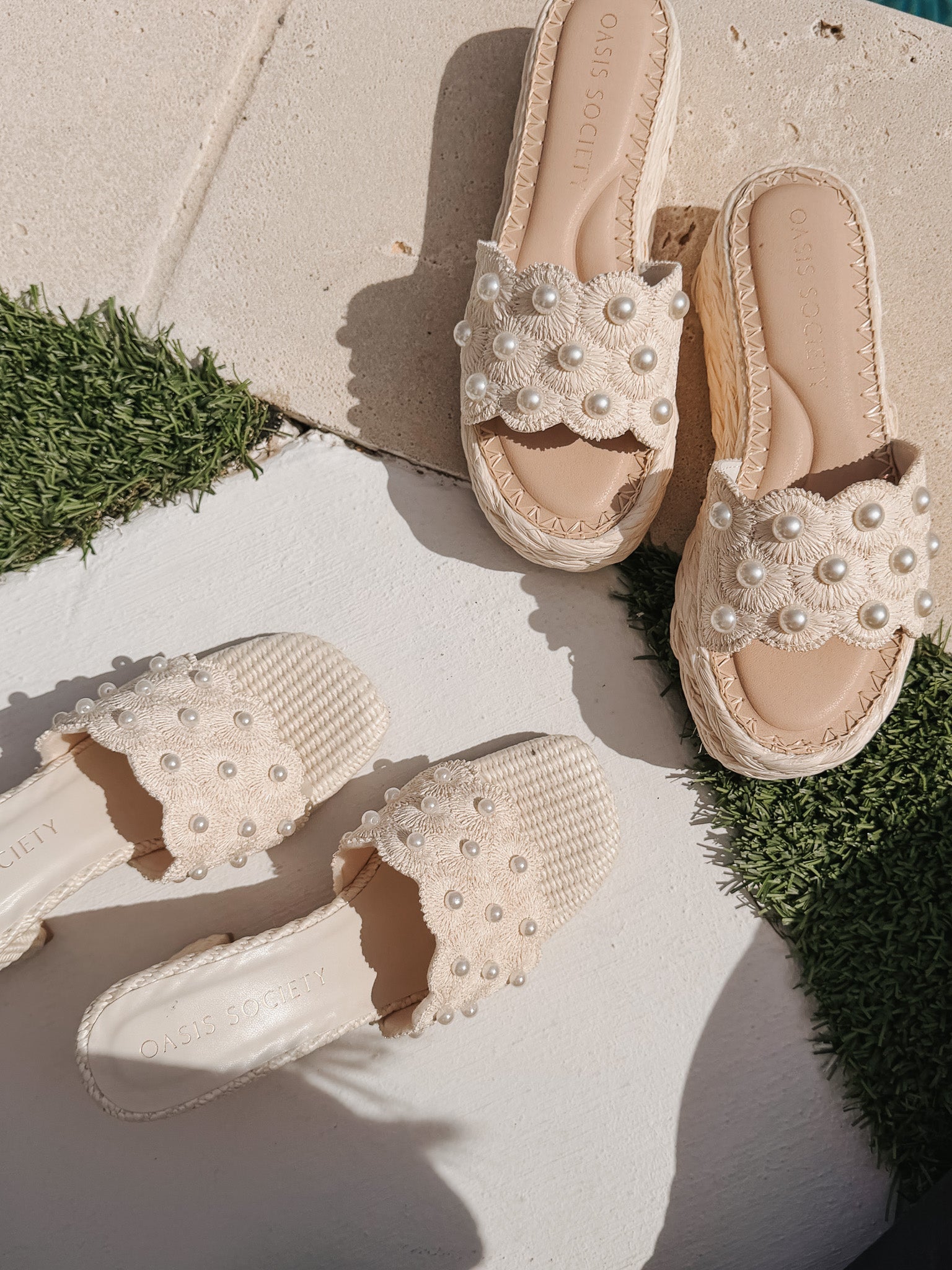 The Candice | Ivory Raffia Platform Sandal