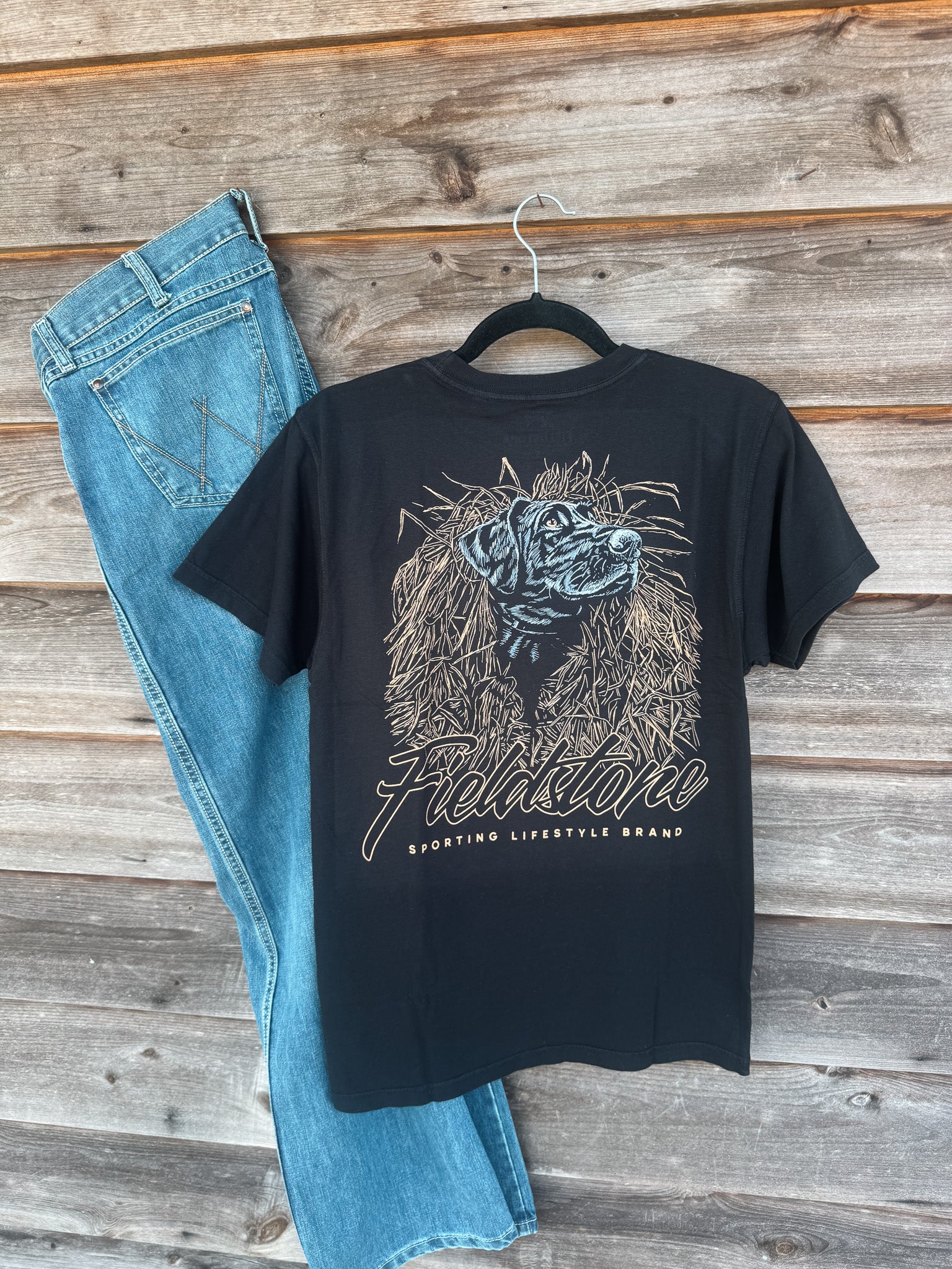 Fieldstone Black Lab Blind T-Shirt in Black