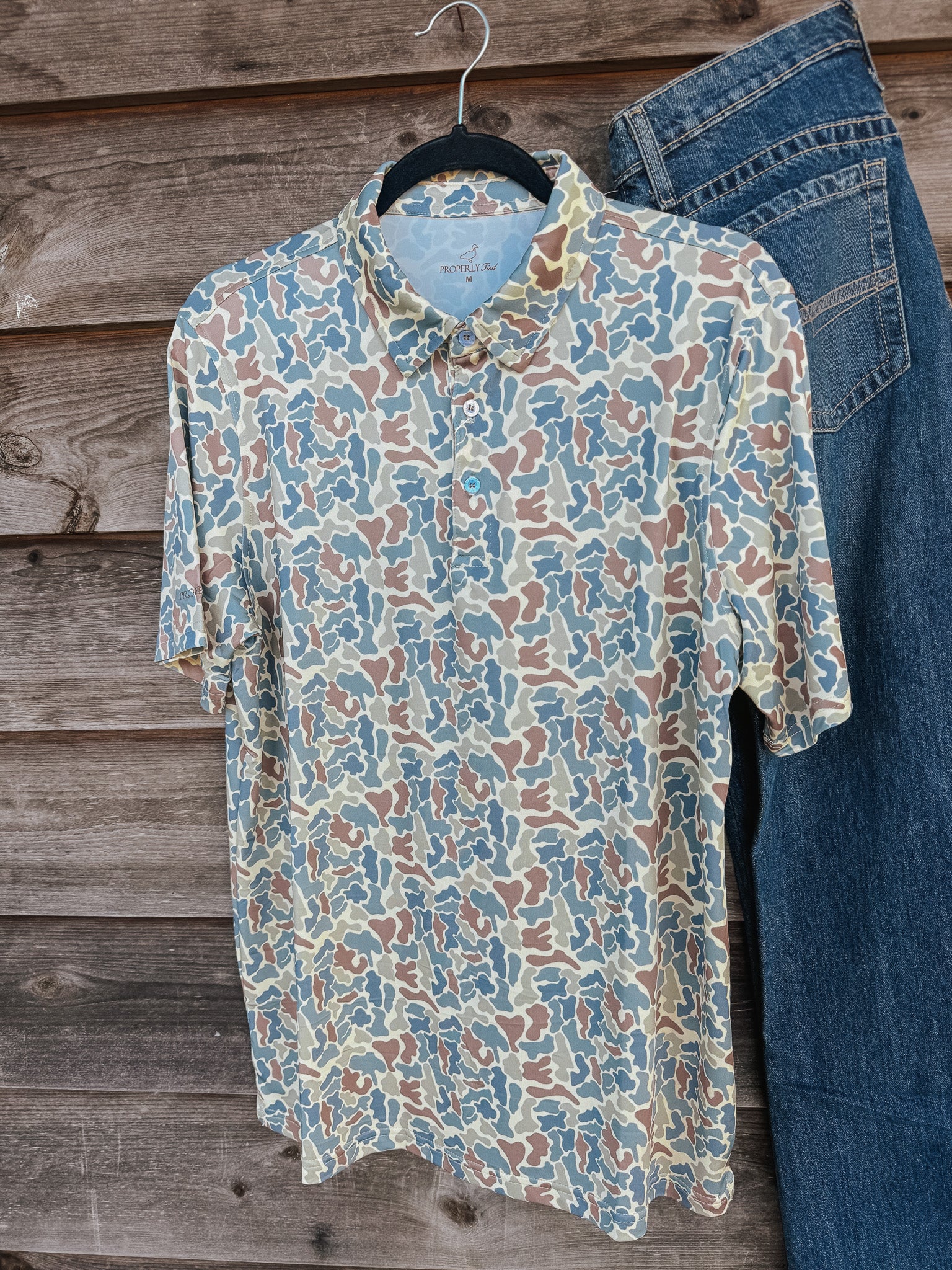 Men's Properly Tied Inlet Polo in Field Camo