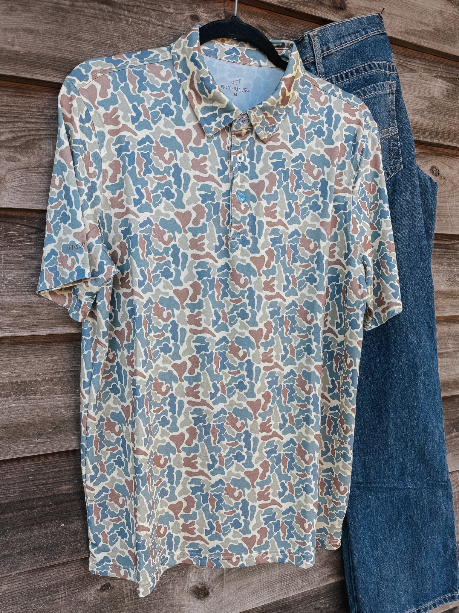 Men's Properly Tied Inlet Polo in Field Camo