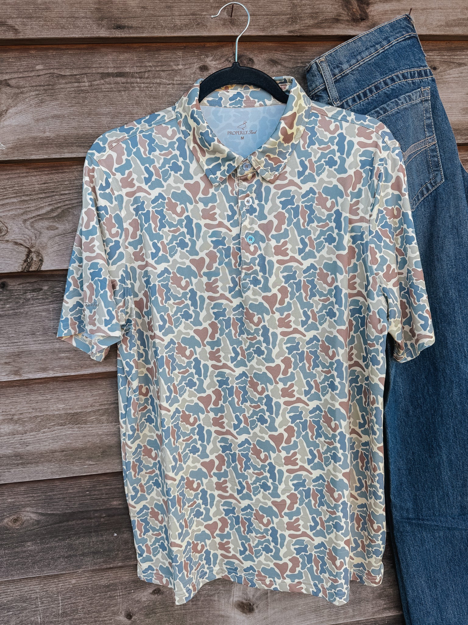 Men's Properly Tied Inlet Polo in Field Camo