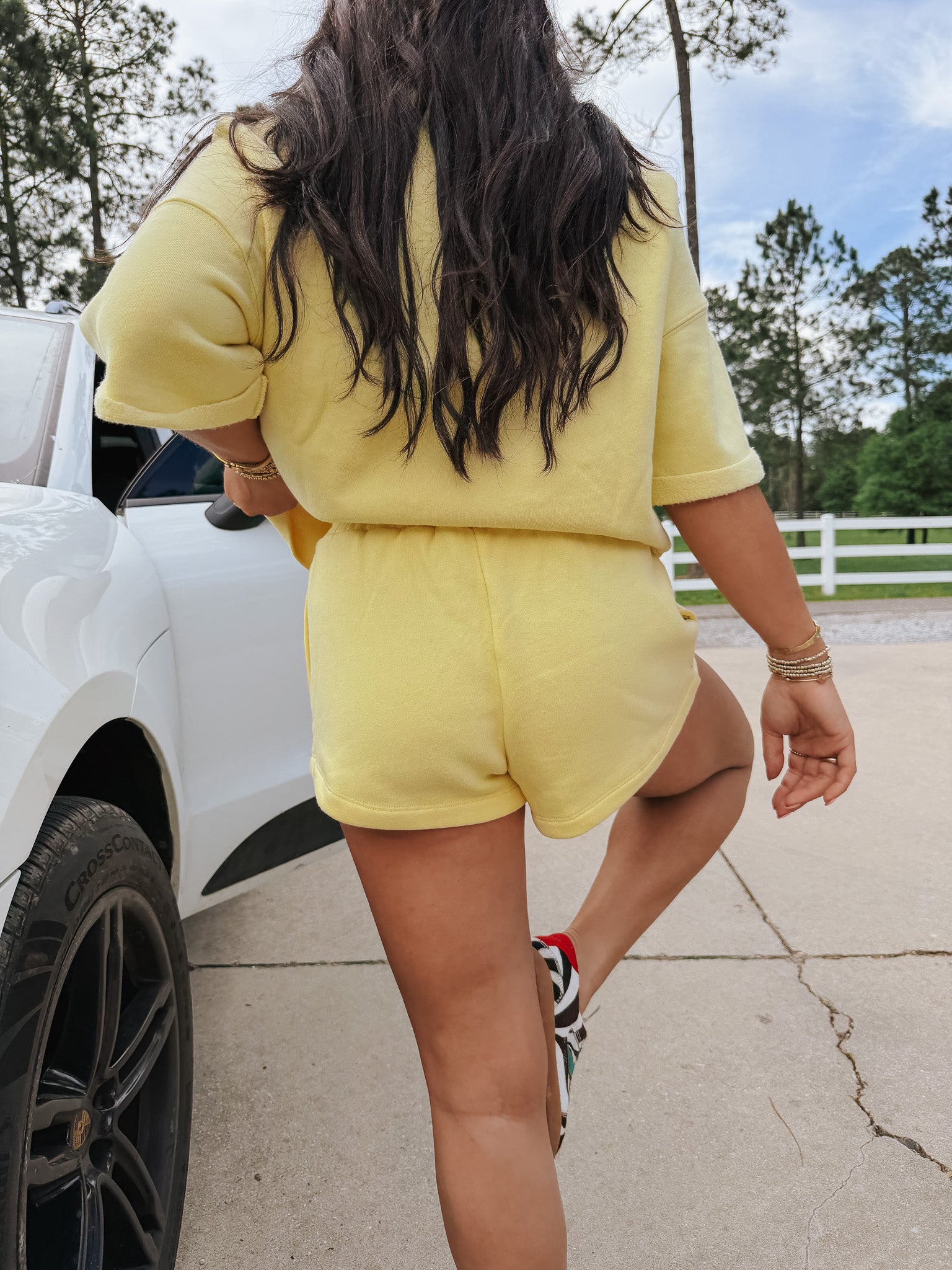 Slow Summer Sweat Shorts in Yellow