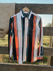 Wrangler | Vintage Inspired Brushpopper Pearl Snapper in Black Multi