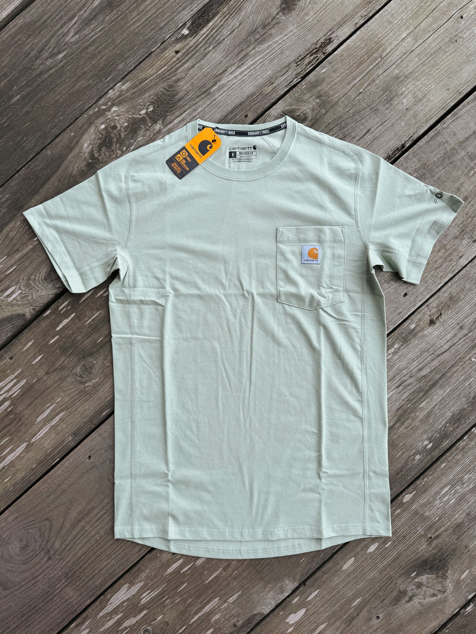 Men's Carhartt Force Relaxed Fit Midweight Short Sleeve Pocket T-Shirt in Sage