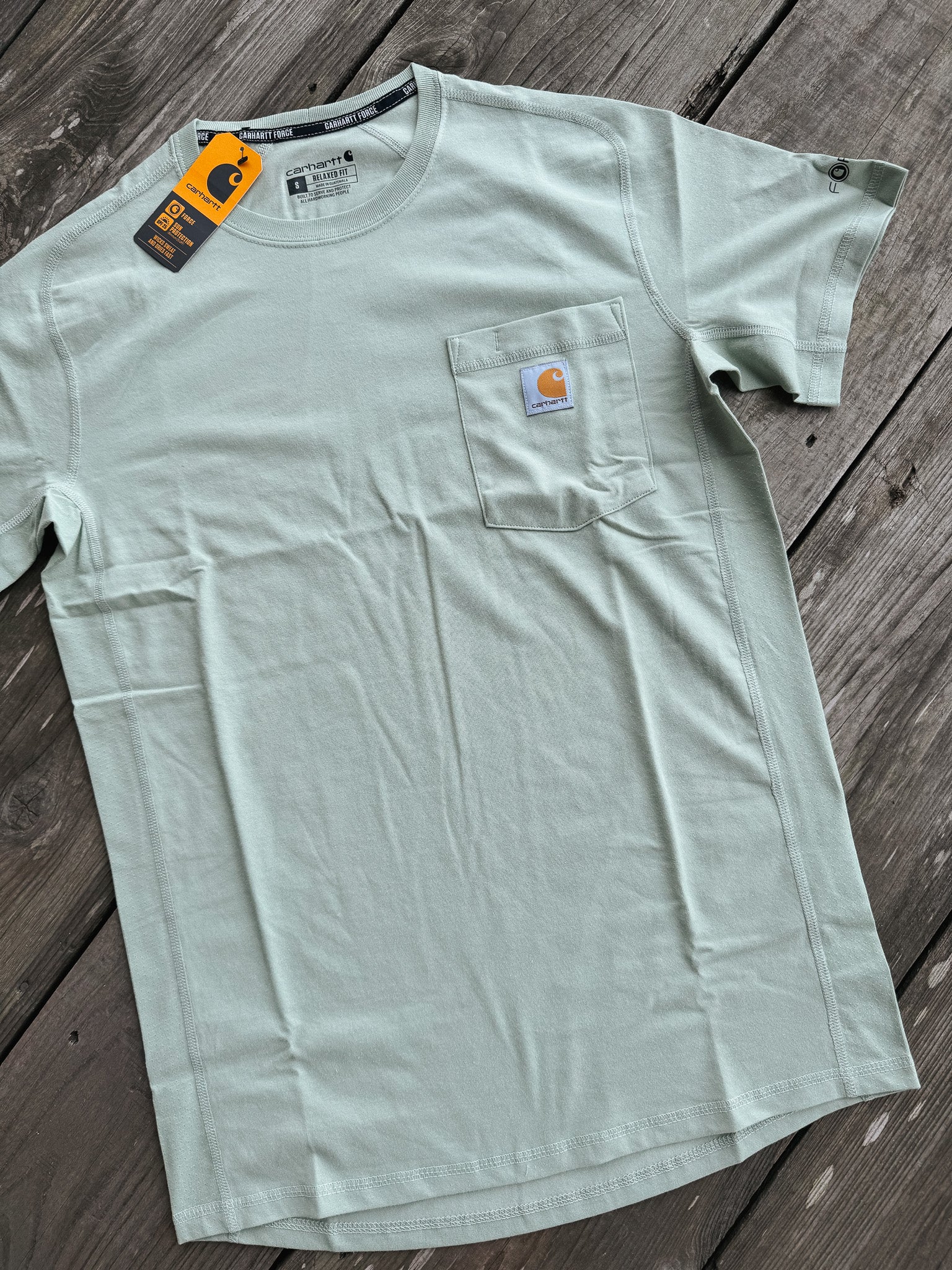 Men's Carhartt Force Relaxed Fit Midweight Short Sleeve Pocket T-Shirt in Sage