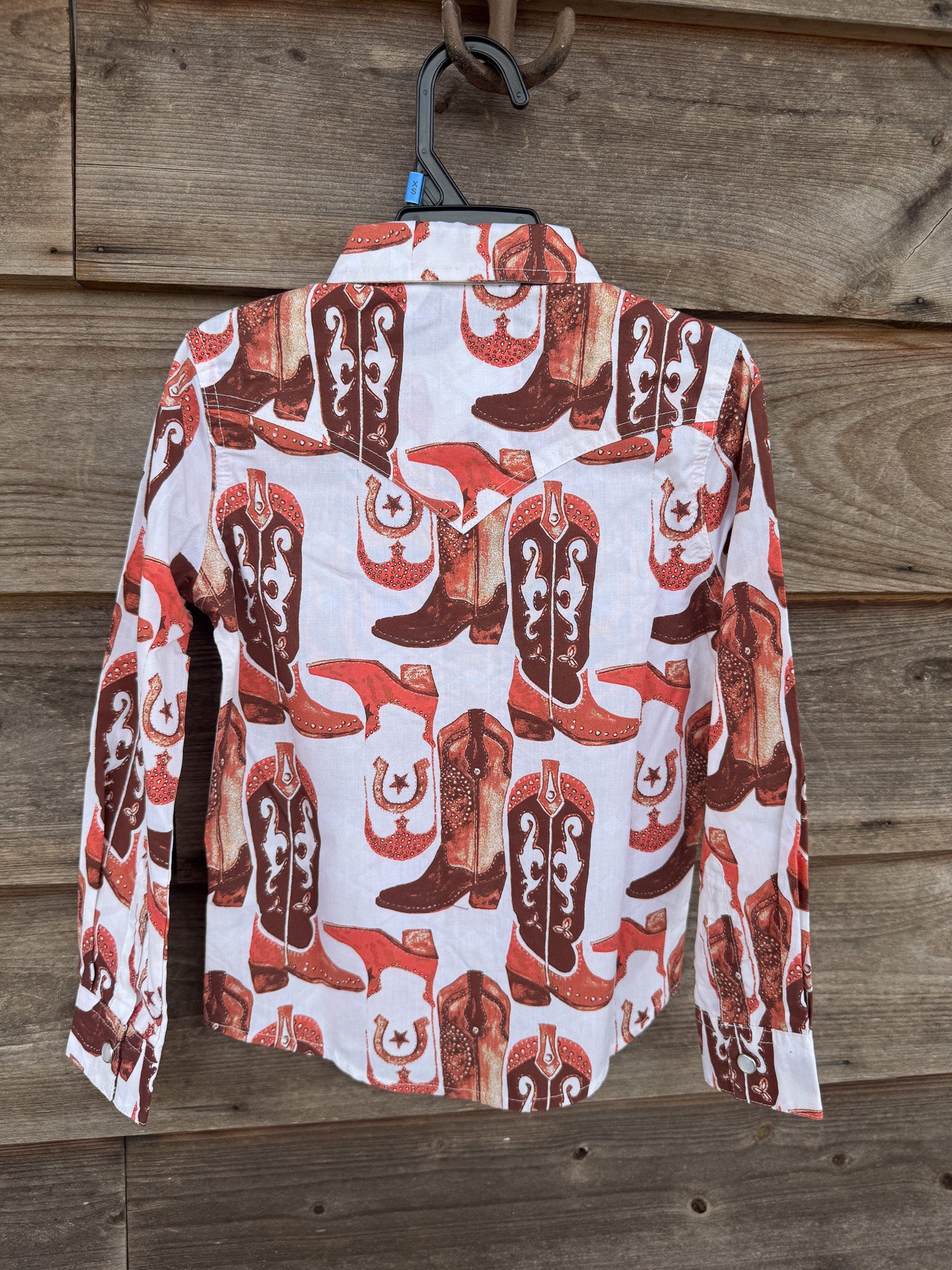 Wrangler Girl's Pink Boots Western Snap Shirt