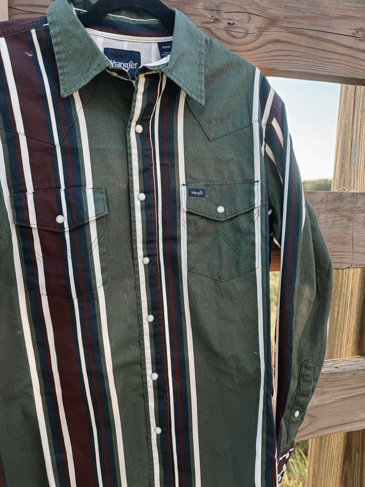 Wrangler | Vintage Inspired Brushpopper Pearl Snap in Green