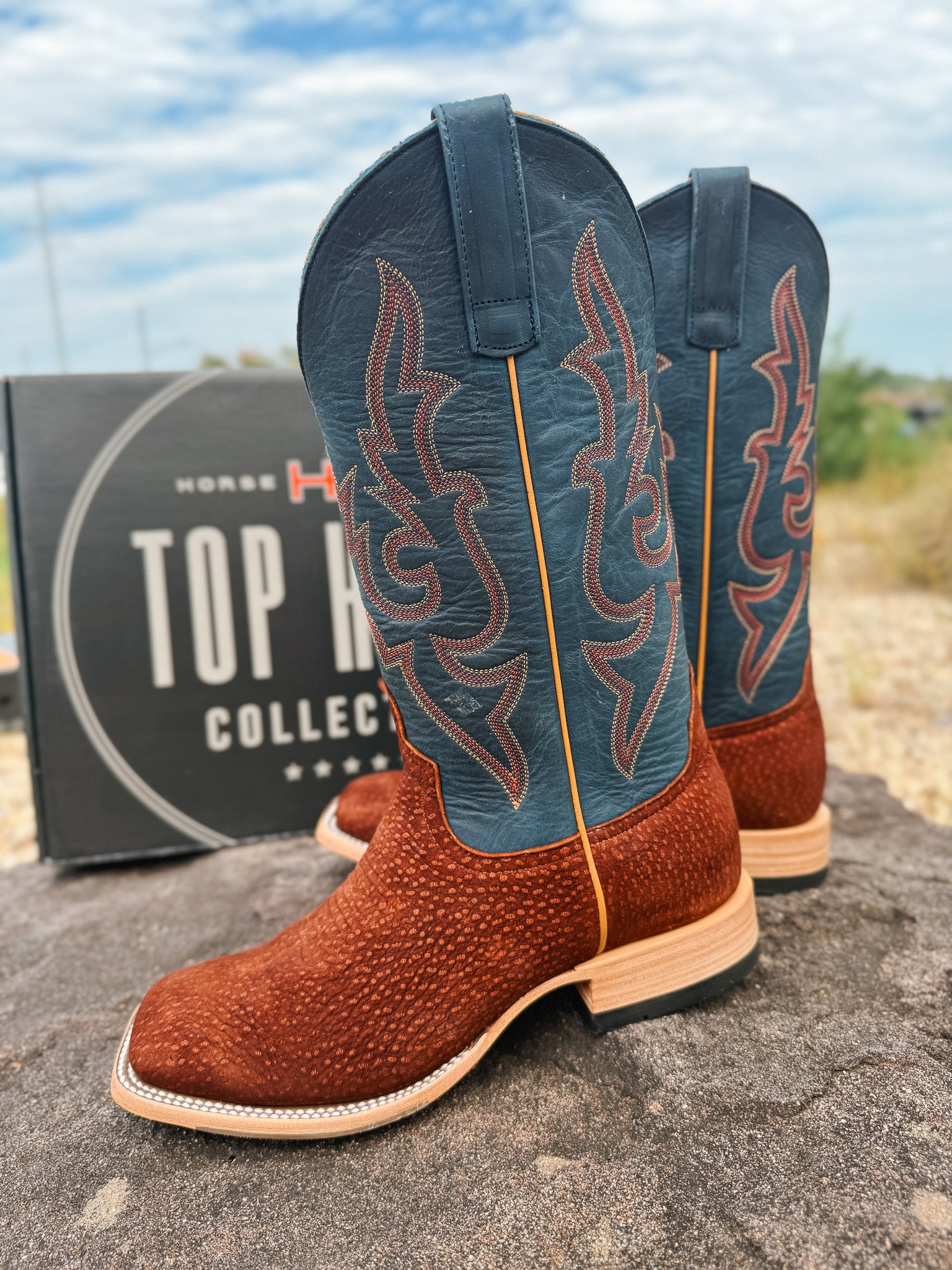 Men's Horse Power Top Hand Collection Rust Carpincho Western Boots