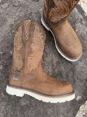 Men's Ariat Activator Argo Waterproof Distressed Brown Round Composite Toe Work Boots