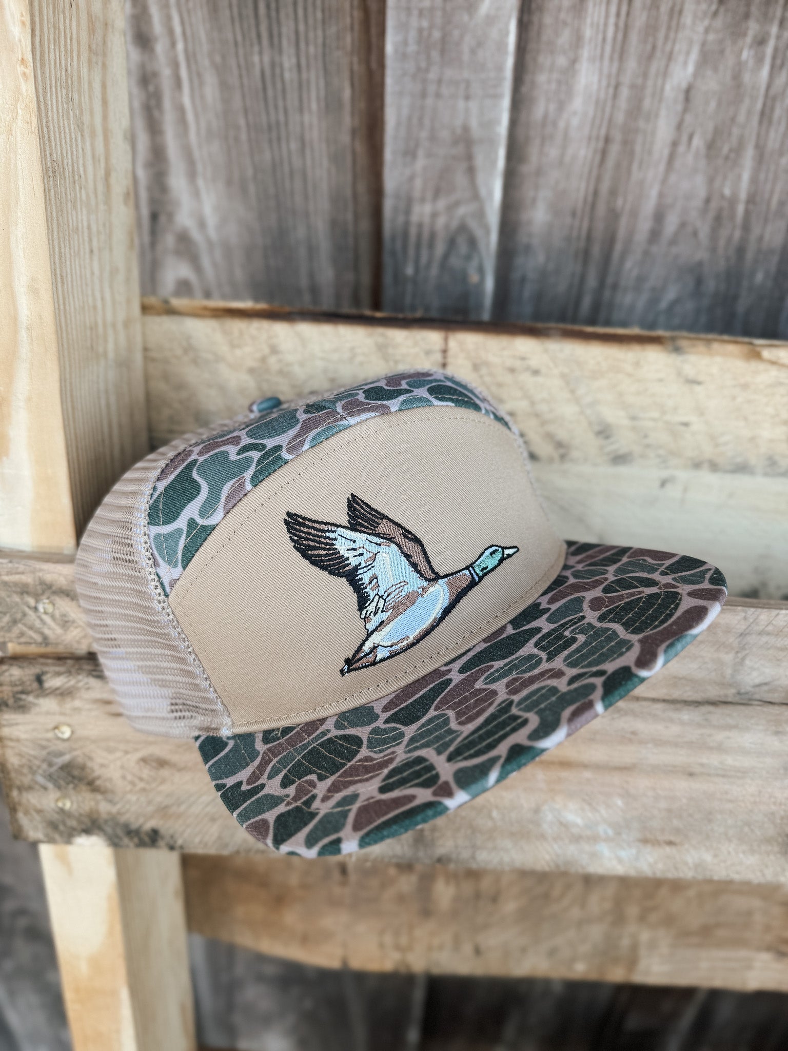 Roost 7 Panel Camo Full Color Duck Cap