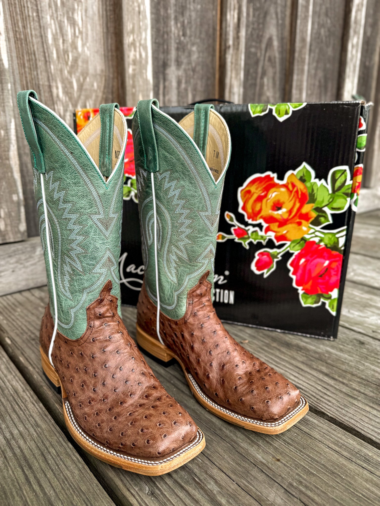 Macie Bean Women's Kango Tobac Full Quill Ostrich Boots