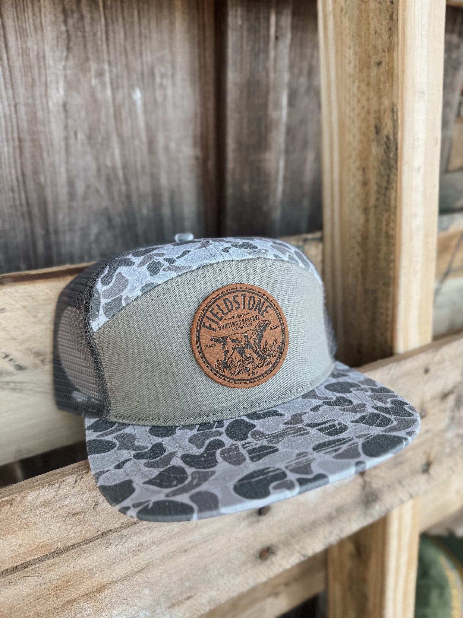 Fieldstone 7 Panel Marsh Camo Preserve Cap