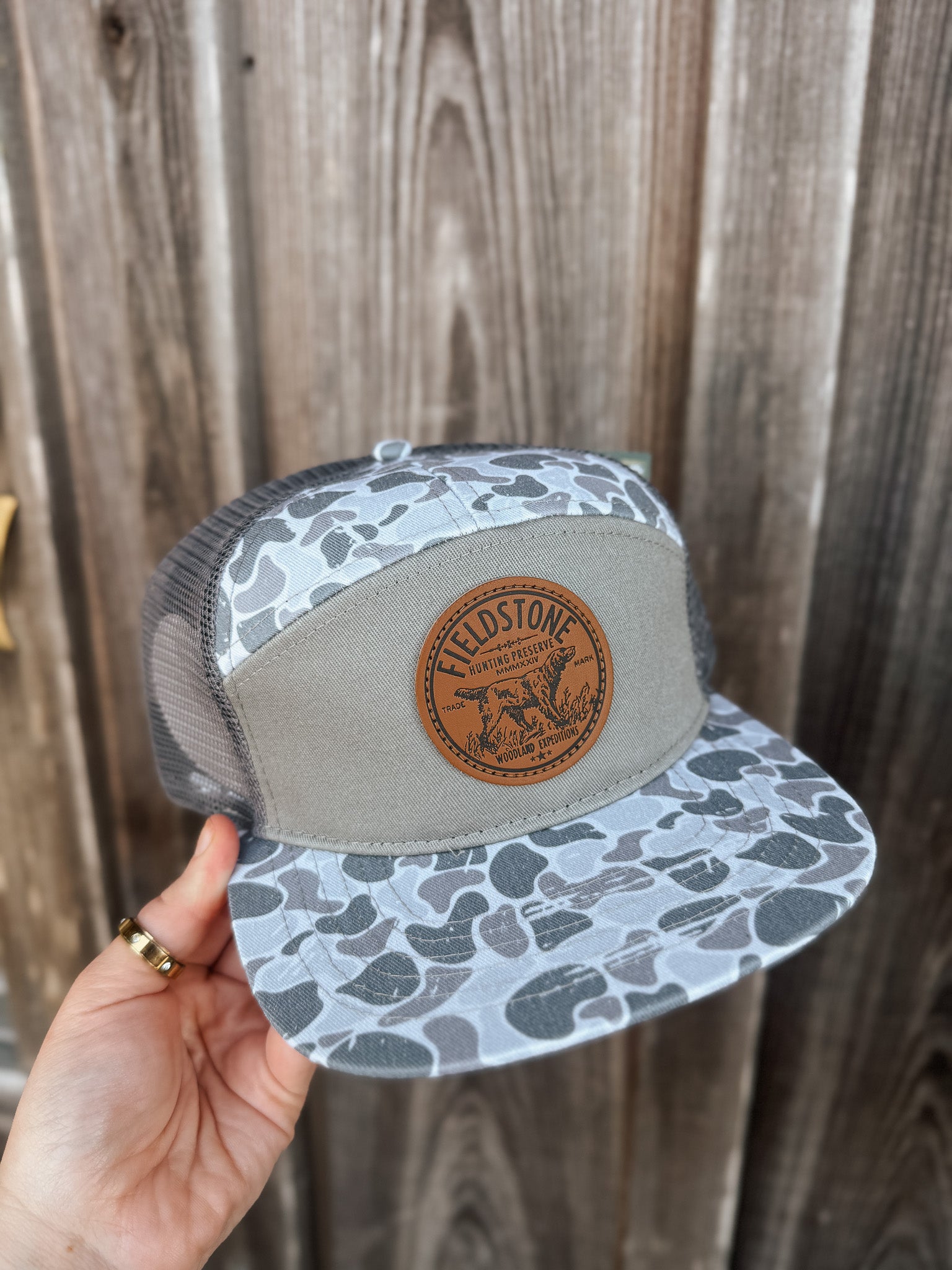 Fieldstone 7 Panel Marsh Camo Preserve Cap