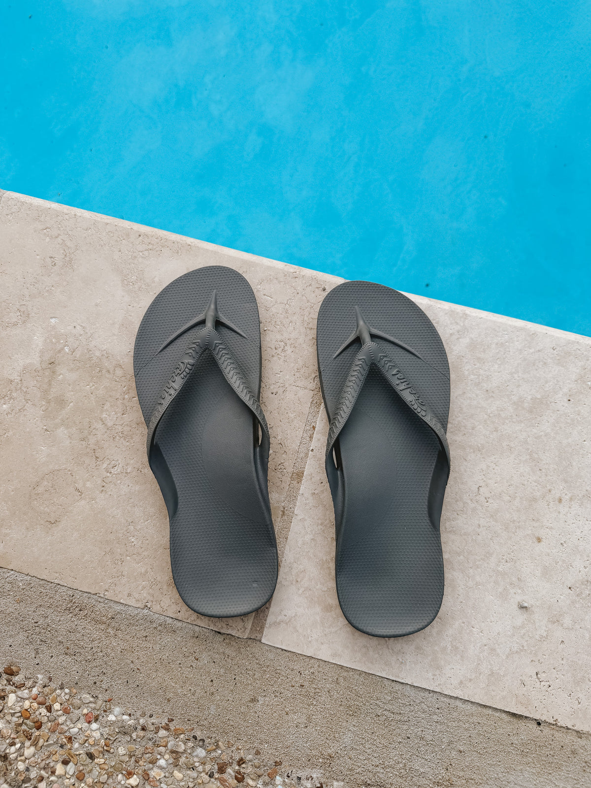 Archies Unisex Arch Support Flip Flops - Charcoal