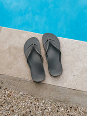 Archies Unisex Arch Support Flip Flops - Charcoal