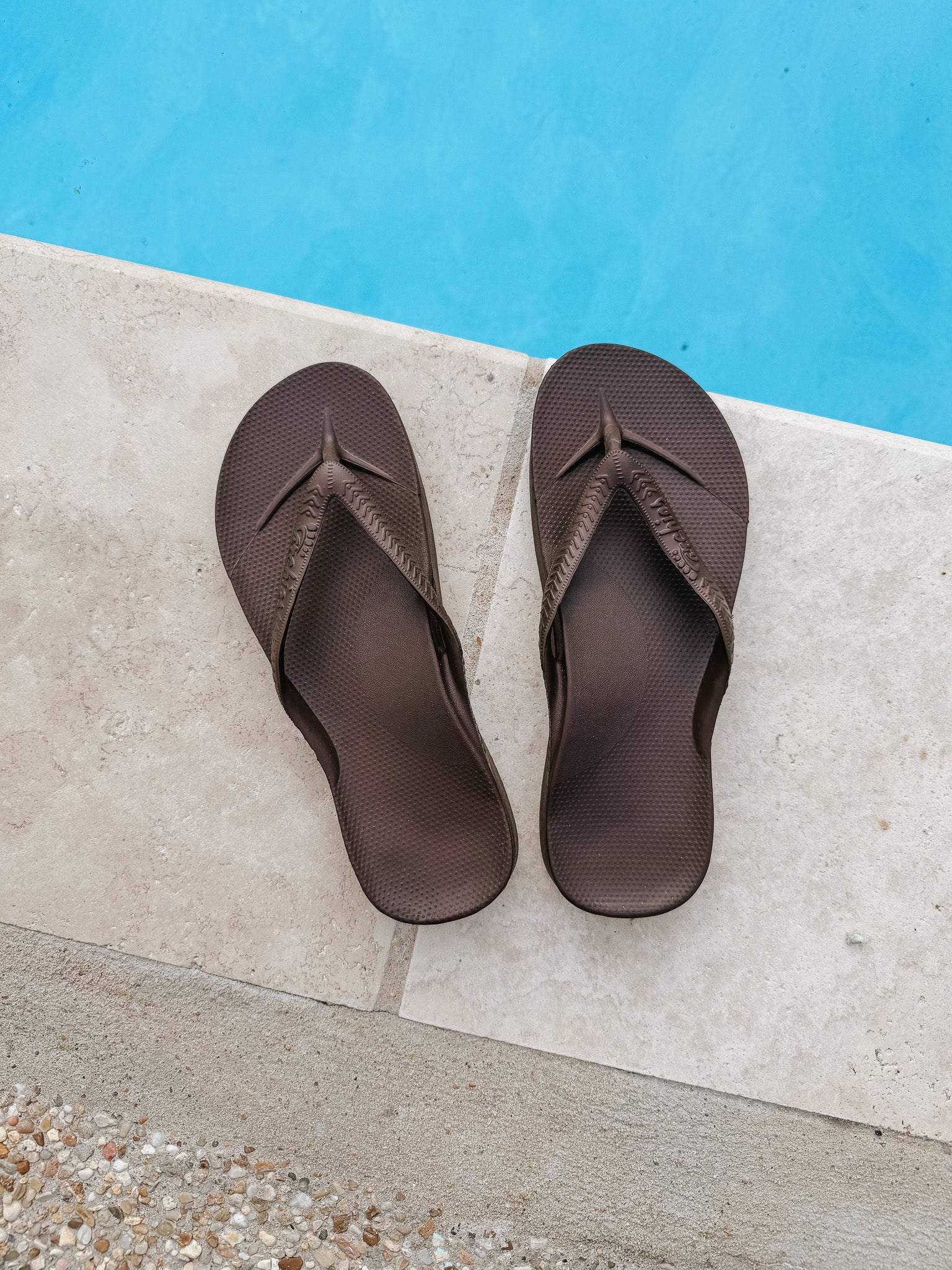 Archies Unisex Arch Support Flip Flops - Brown